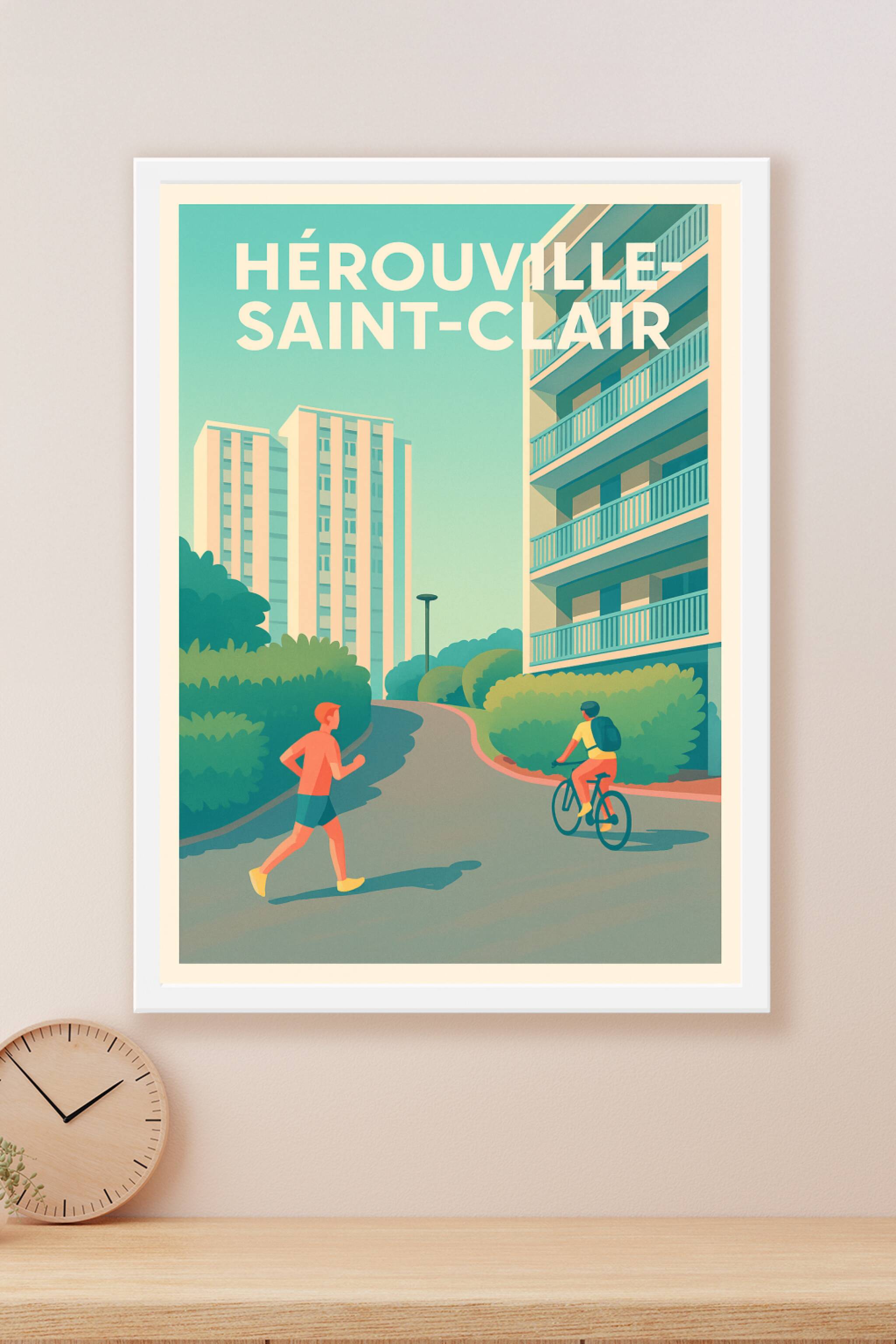 Affiche Hérouville-Saint-Clair — Vie urbaine et détente en plein air · poster d'art de Hérouville-Saint-Clair