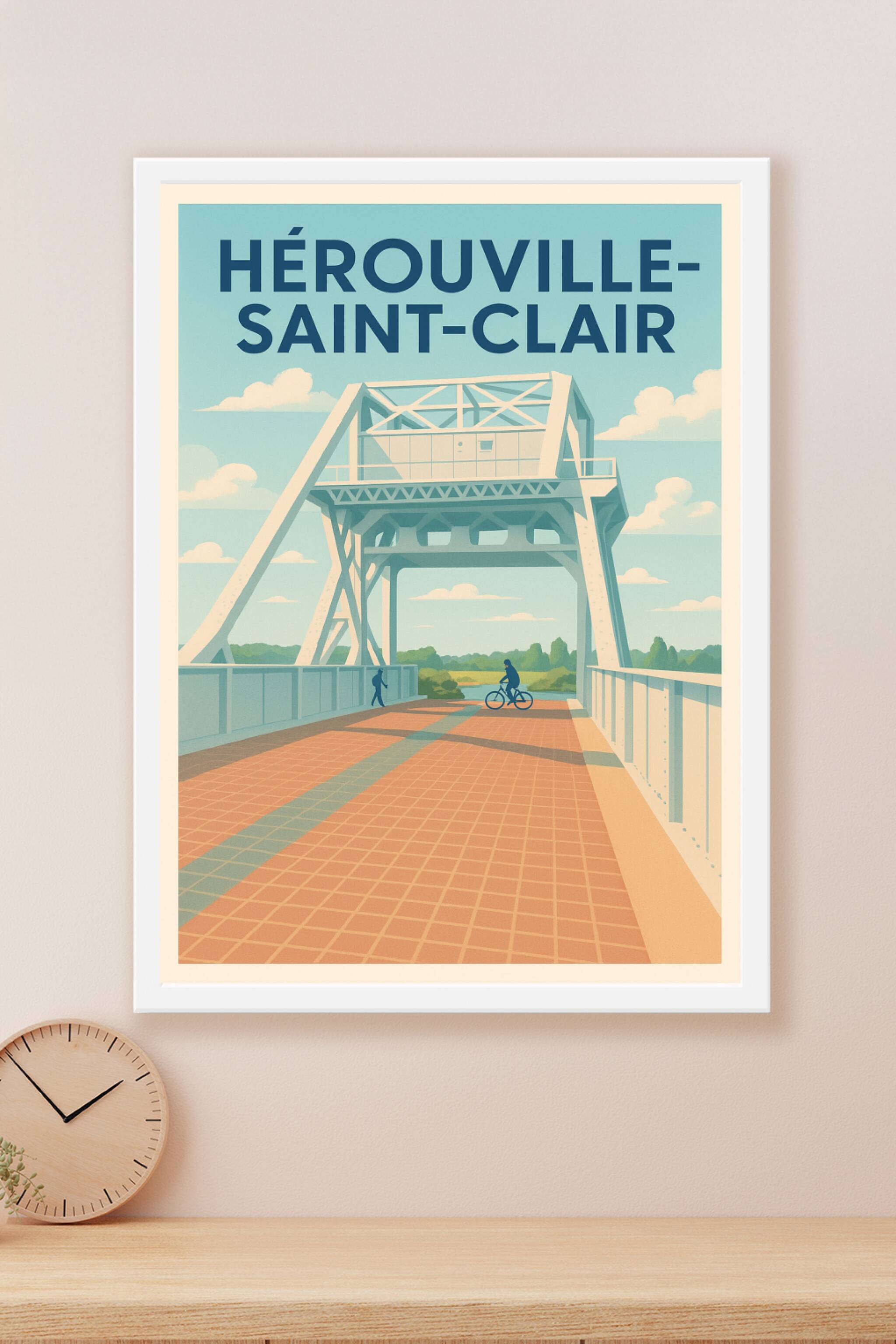 Affiche Hérouville-Saint-Clair — Charme architectural et nature apaisante · poster d'art de Hérouville-Saint-Clair