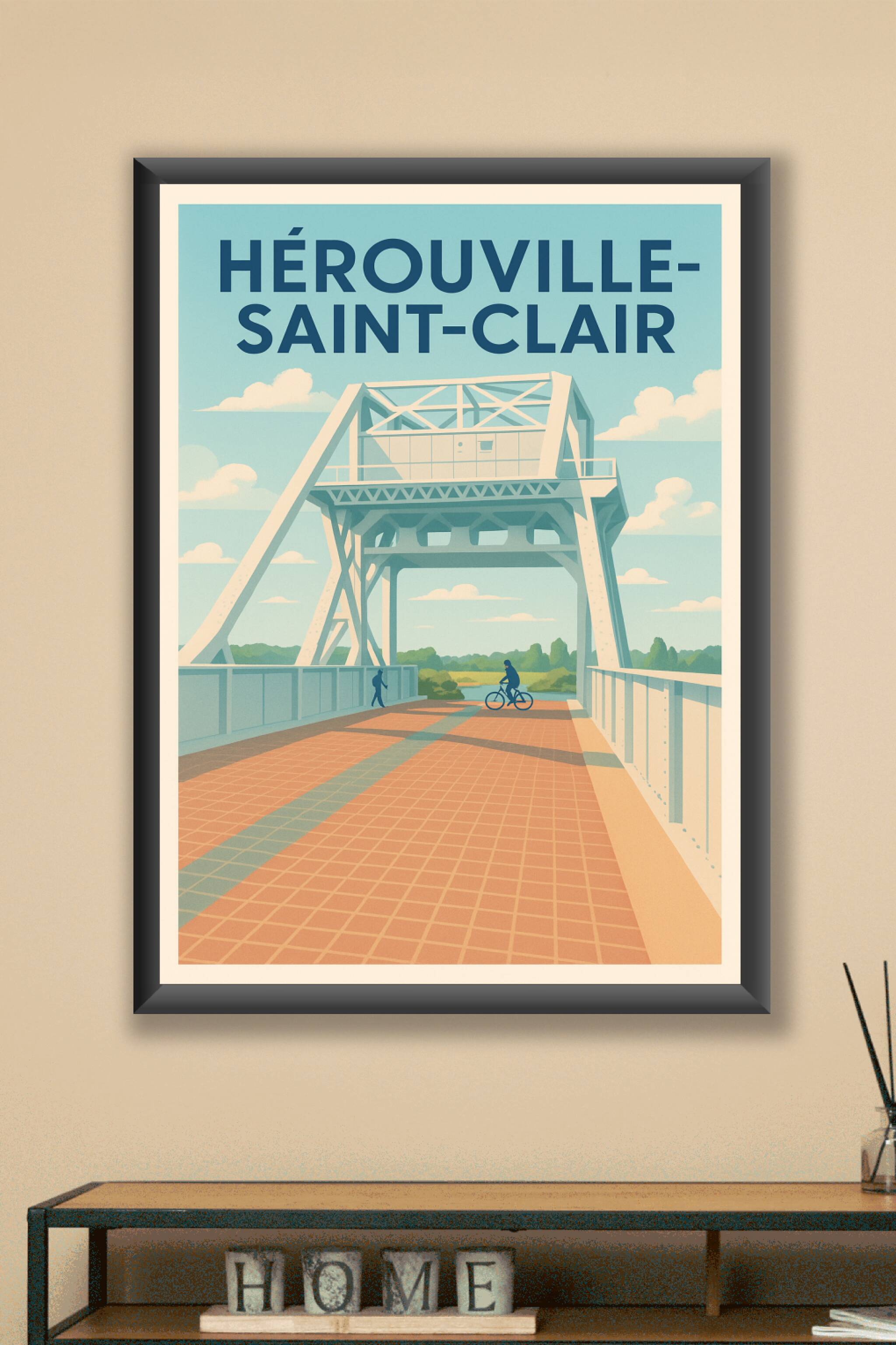 Affiche Hérouville-Saint-Clair — Charme architectural et nature apaisante · poster d'art de Hérouville-Saint-Clair