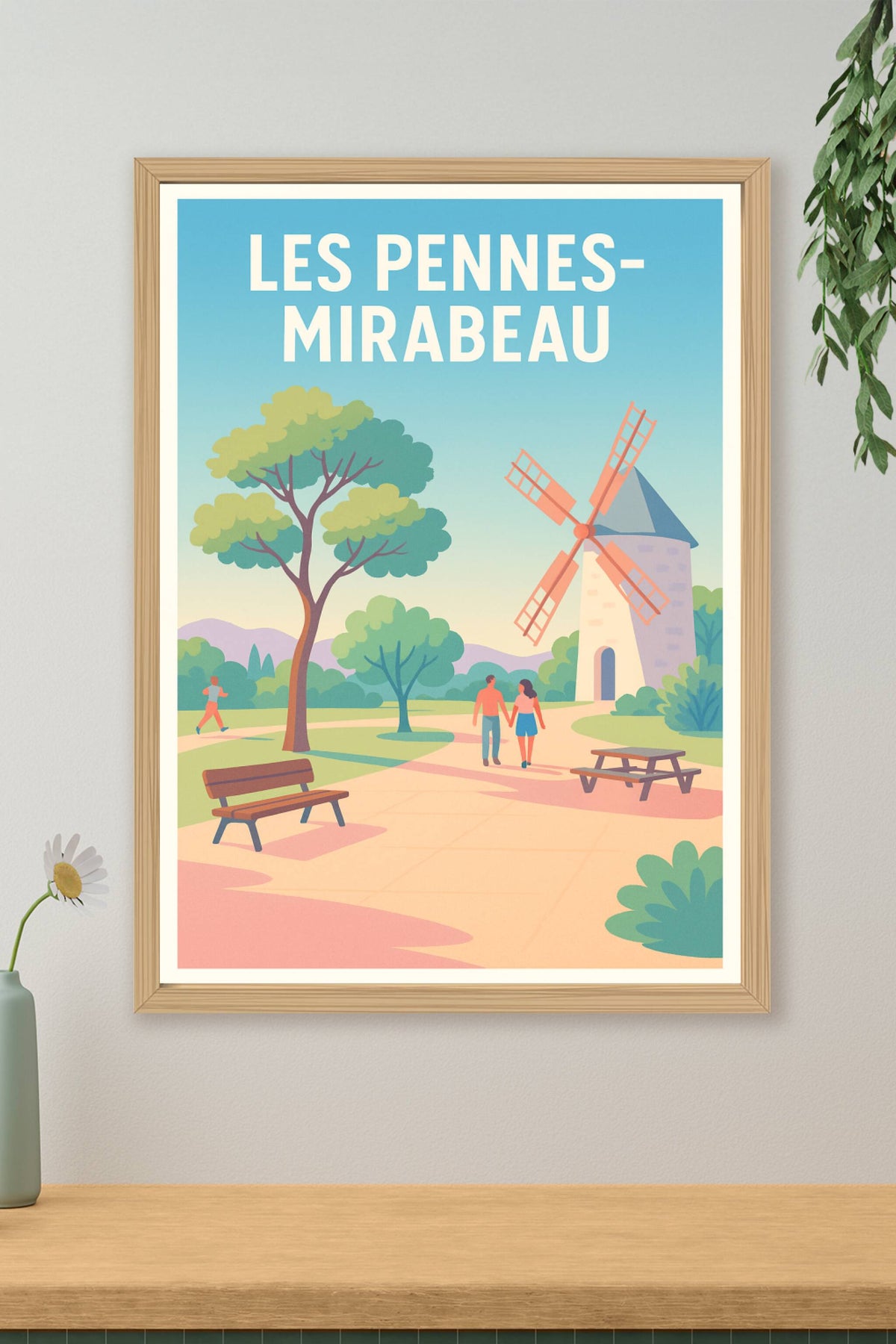 Affiche Les Pennes-Mirabeau — Charme bucolique et nature apaisante · poster d'art de Les Pennes-Mirabeau