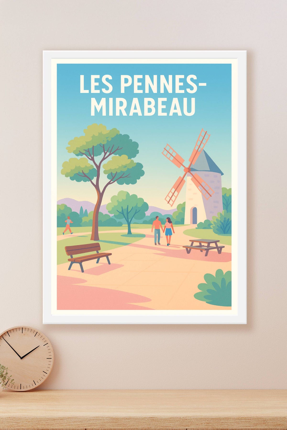 Affiche Les Pennes-Mirabeau — Charme bucolique et nature apaisante · poster d'art de Les Pennes-Mirabeau