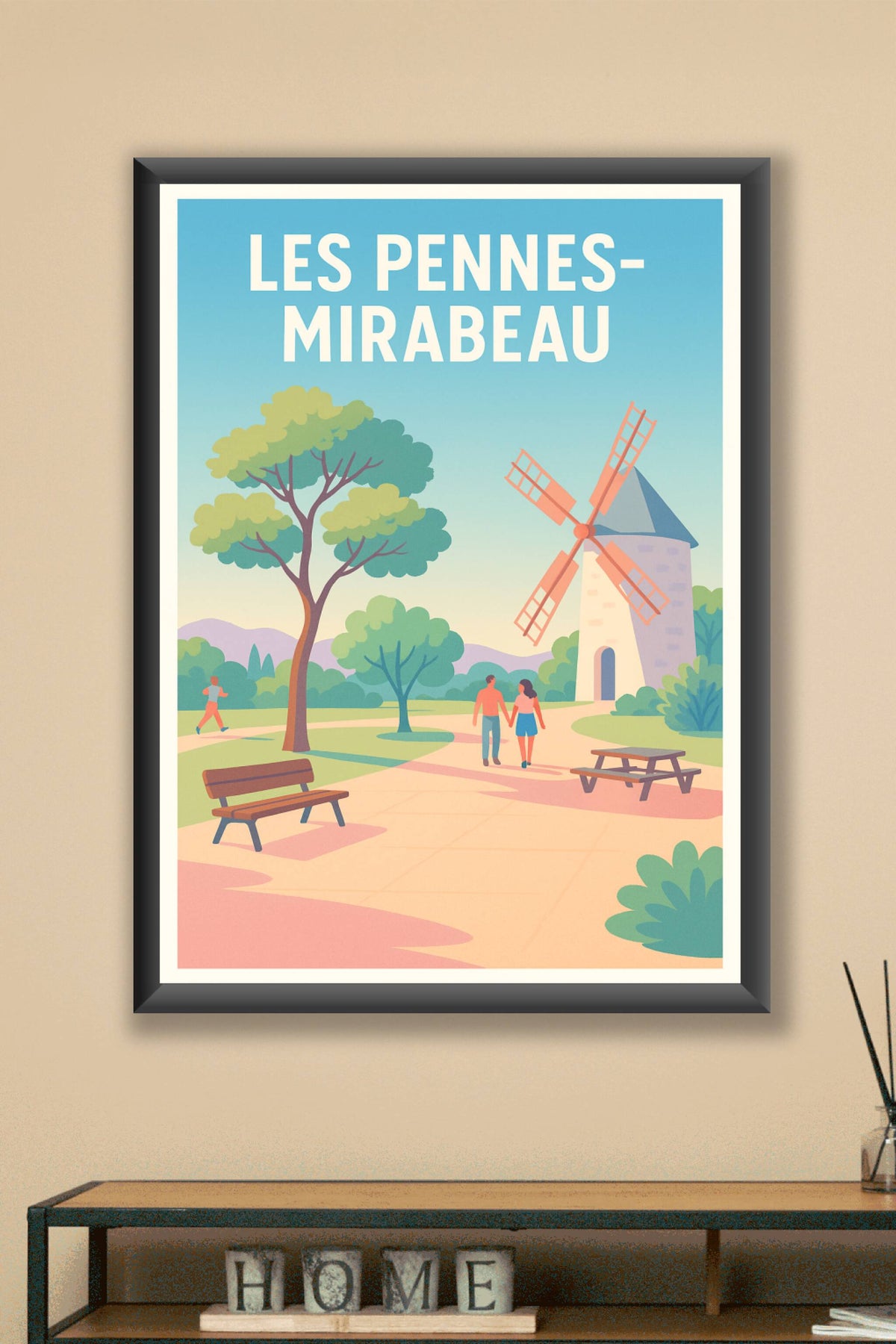 Affiche Les Pennes-Mirabeau — Charme bucolique et nature apaisante · poster d'art de Les Pennes-Mirabeau