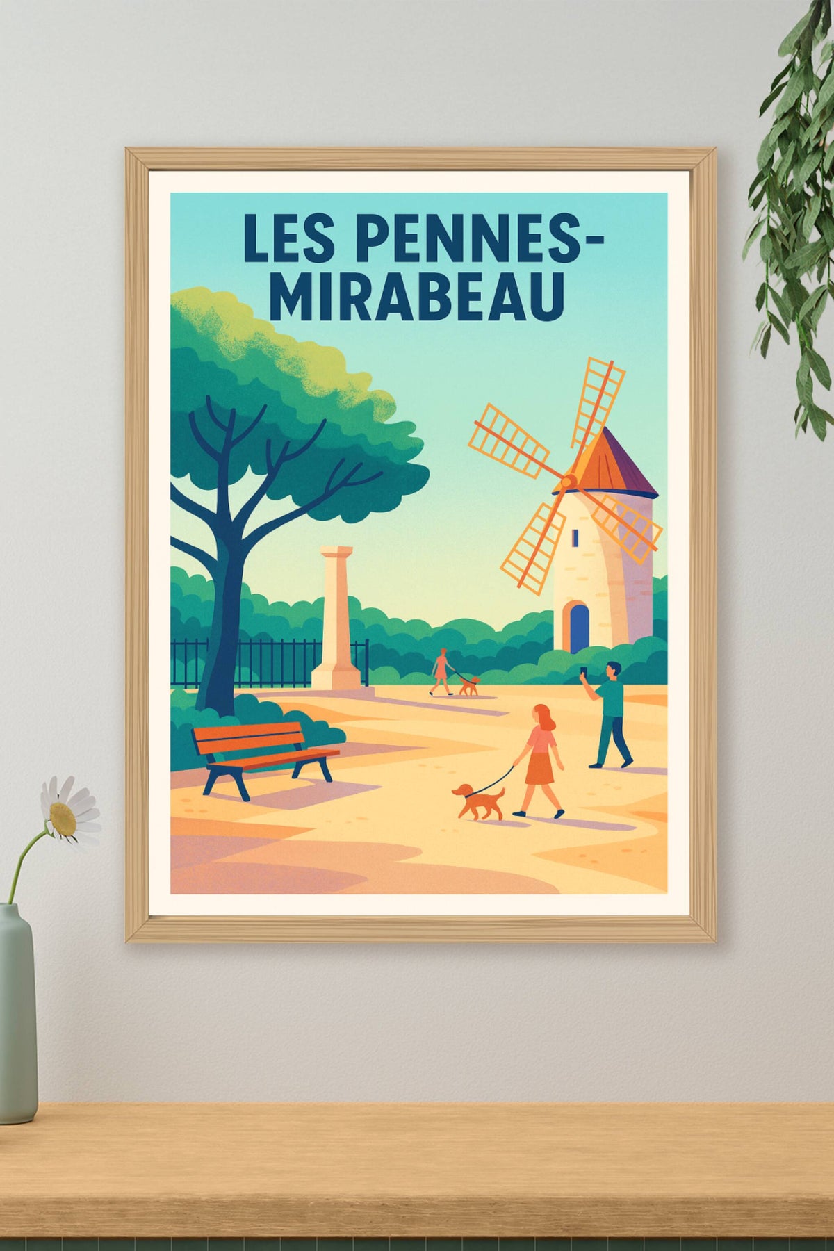 Affiche Les Pennes-Mirabeau — Un souffle de nature et de sérénité · poster d'art de Les Pennes-Mirabeau