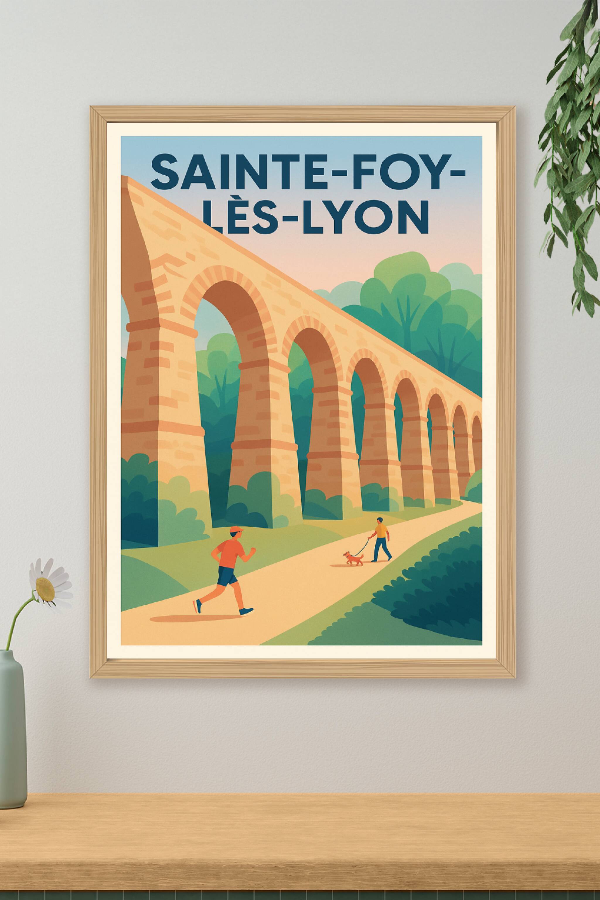 Affiche de Sainte-Foy-lès-Lyon - L'élégance du Pont Roman en pleine nature