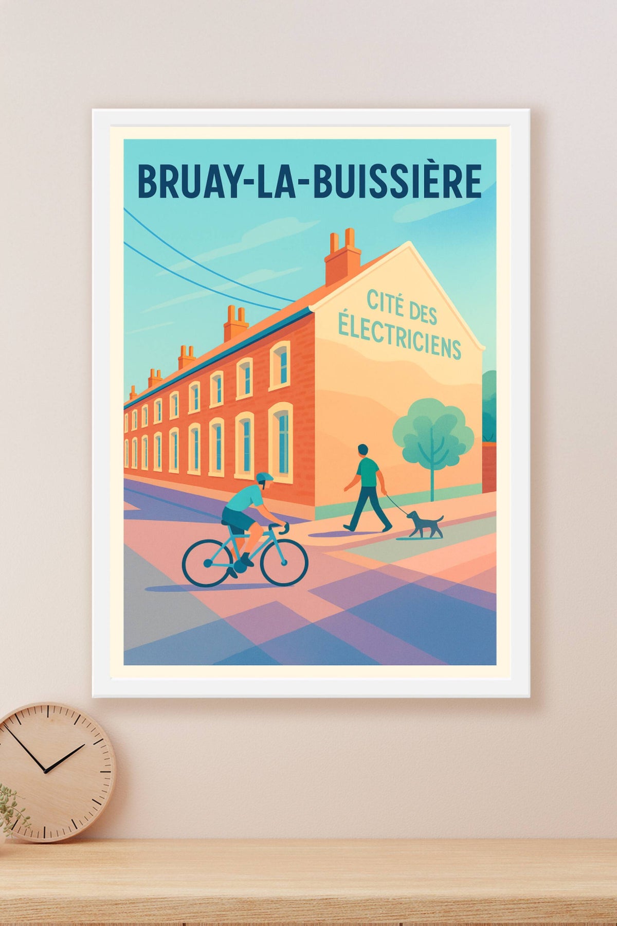 Affiche Bruay-la-Buissière — Charme et vie quotidienne à la Cité des Électriciens · poster d'art de Bruay-la-Buissière
