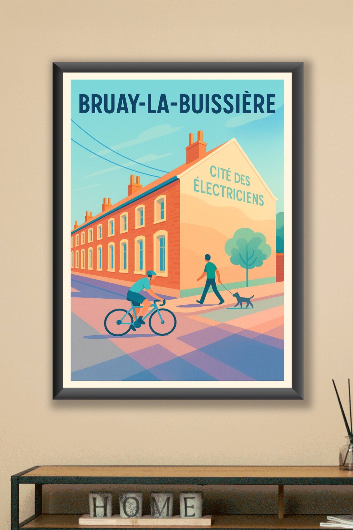 Affiche Bruay-la-Buissière — Charme et vie quotidienne à la Cité des Électriciens · poster d'art de Bruay-la-Buissière