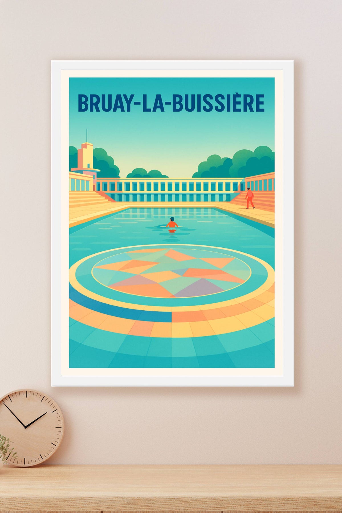 Affiche Bruay-la-Buissière — Le charme unique de la piscine art déco · poster d'art de Bruay-la-Buissière