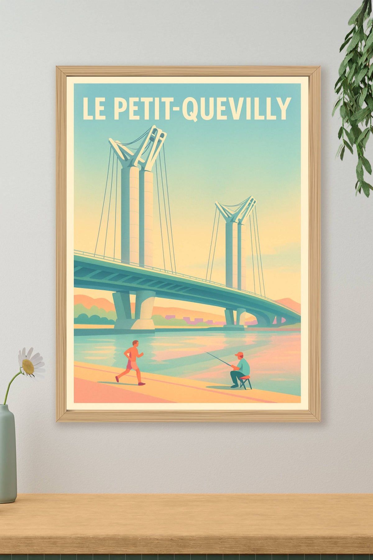 Affiche Le Petit-Quevilly — L'élégance du Pont Moderne · poster d'art de Le Petit-Quevilly