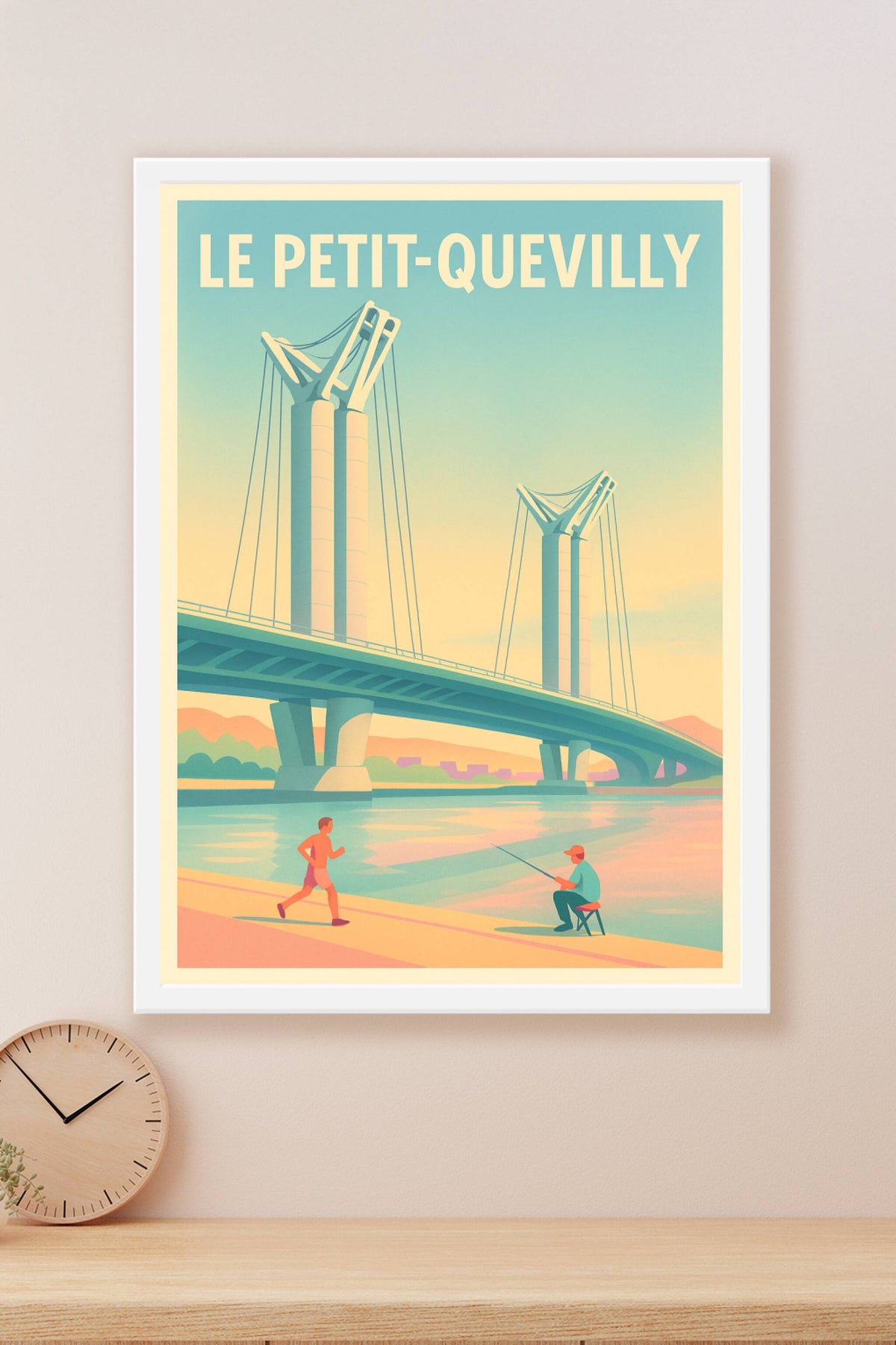Affiche Le Petit-Quevilly — L'élégance du Pont Moderne · poster d'art de Le Petit-Quevilly