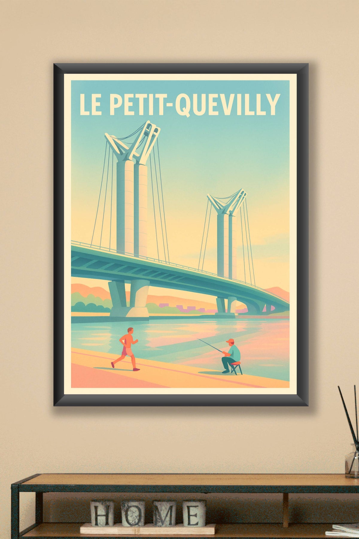 Affiche Le Petit-Quevilly — L'élégance du Pont Moderne · poster d'art de Le Petit-Quevilly