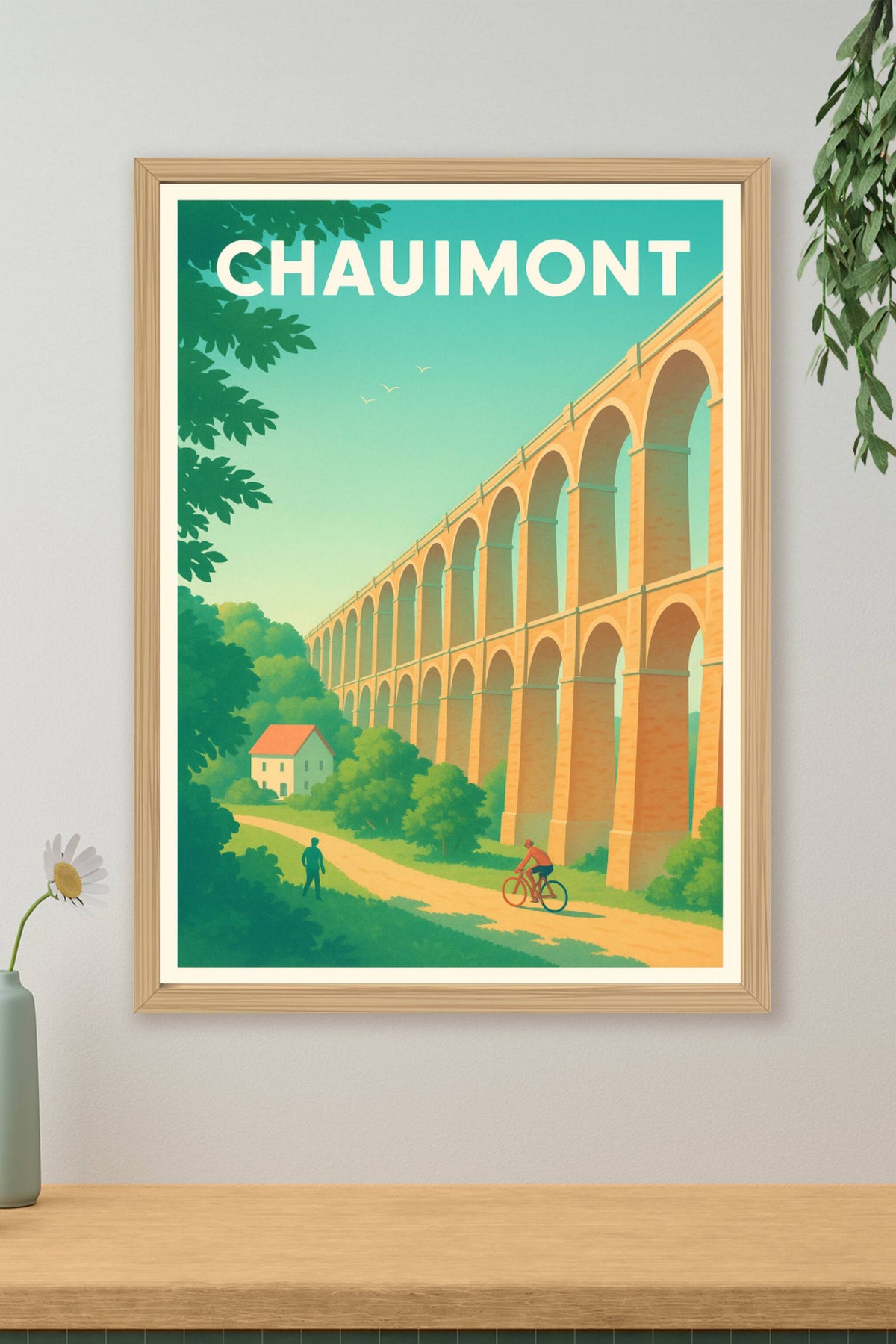 Affiche Chaumont — Une balade sous l'aqueduc majestueux · poster d'art de Chaumont