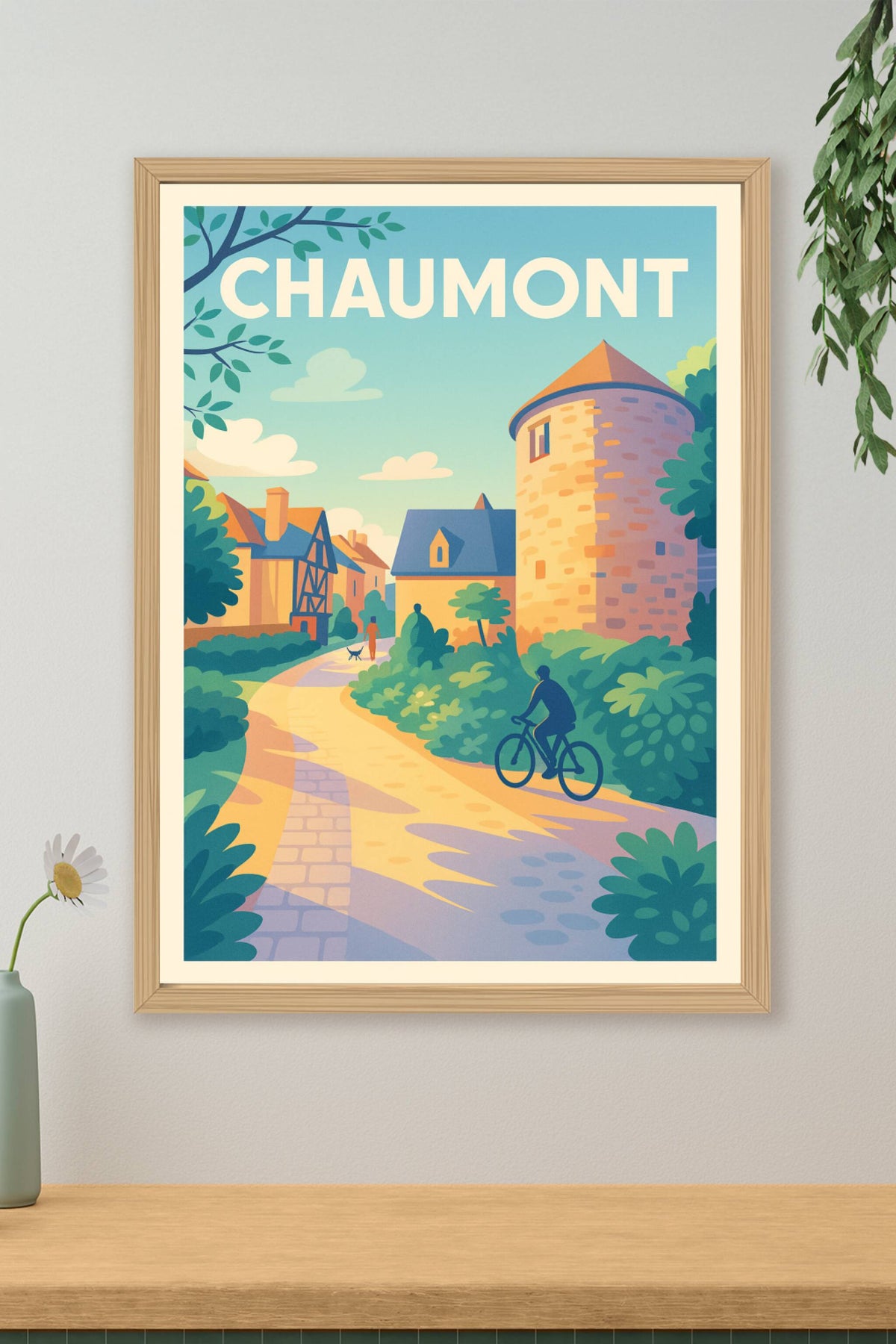 Affiche Chaumont — L'élégance d'un village tranquille · poster d'art de Chaumont