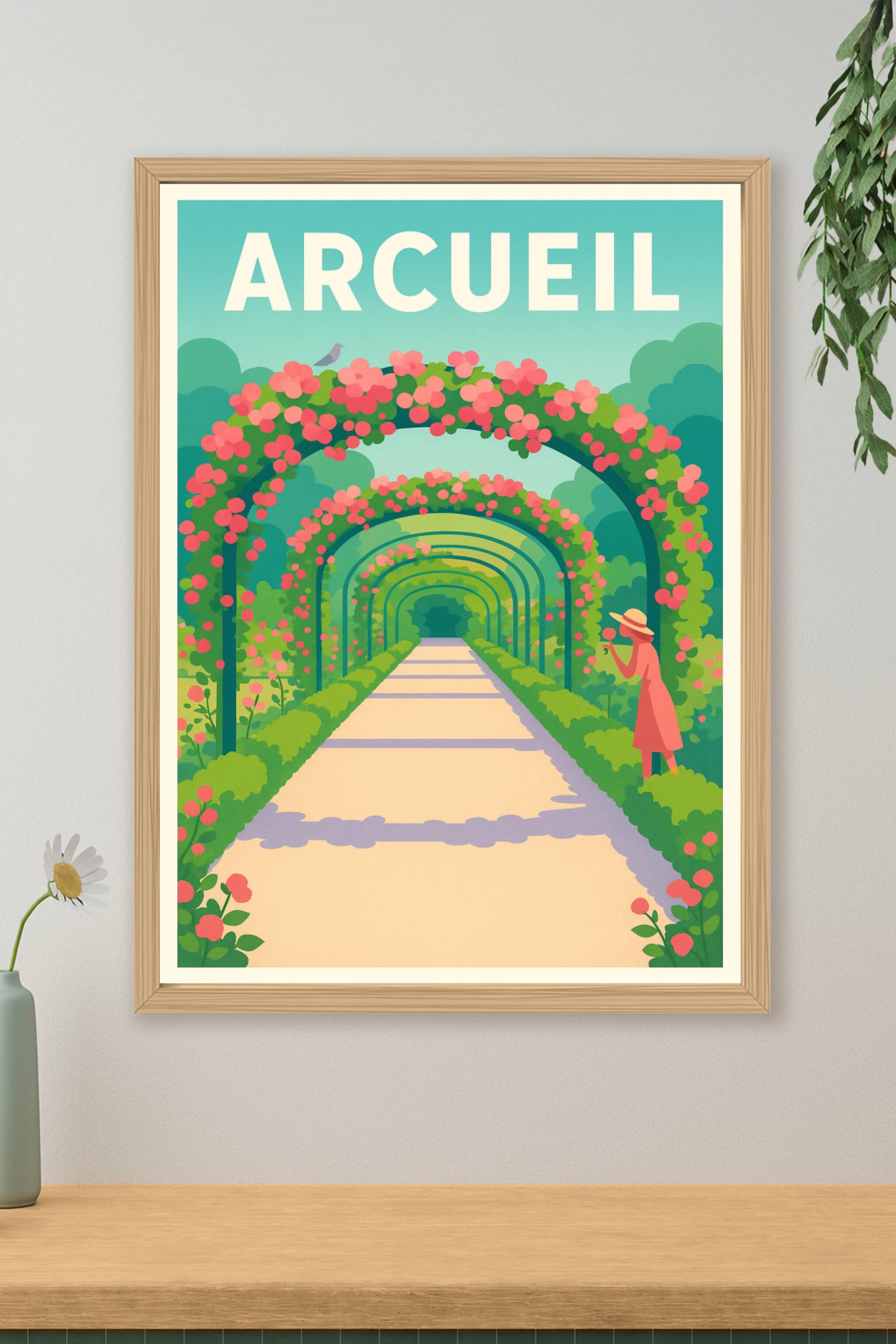Affiche de Arcueil - Évasion florale et romantique