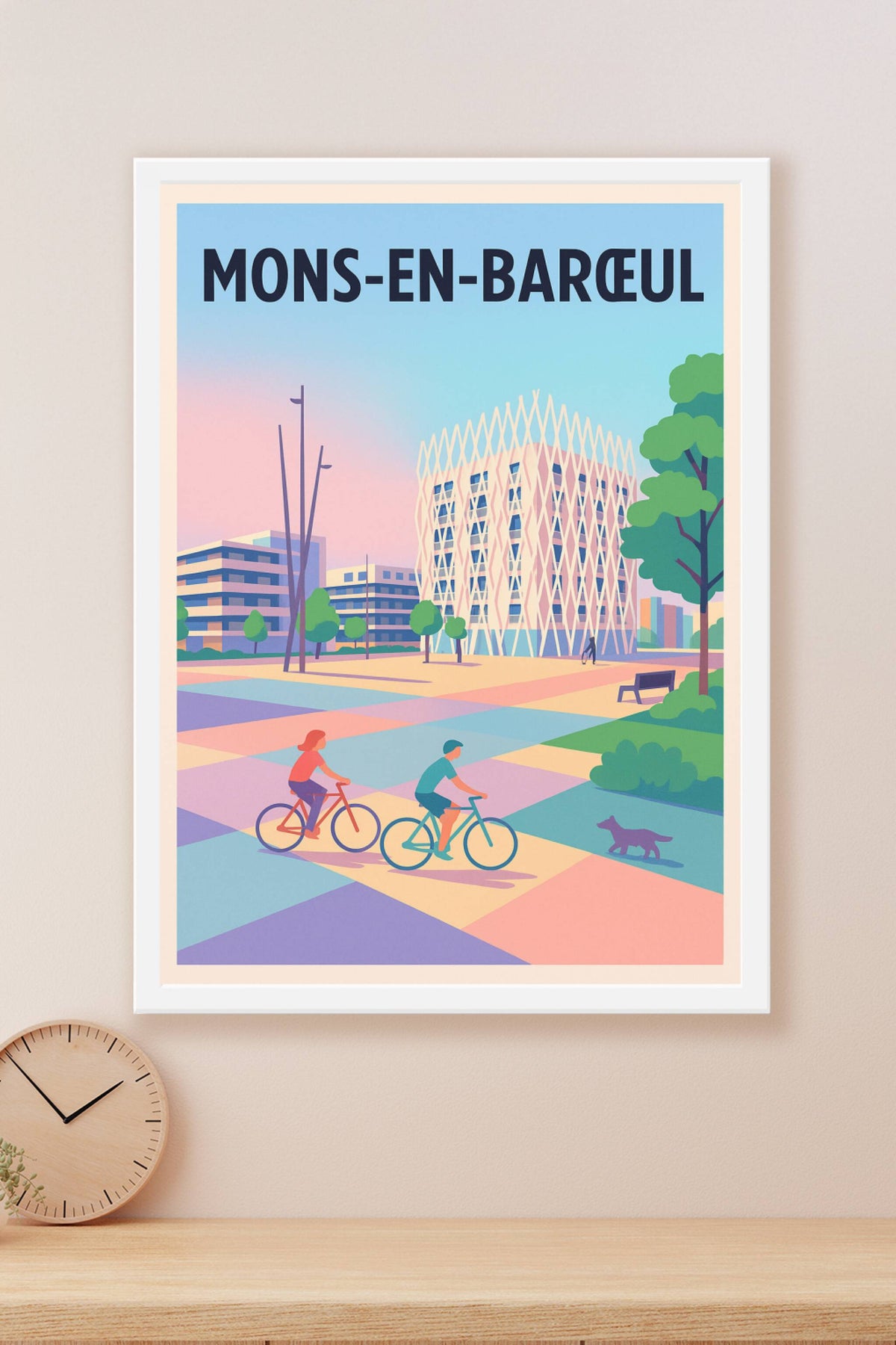 Affiche Mons-en-Barœul — Une escapade urbaine colorée · poster d'art de Mons-en-Barœul