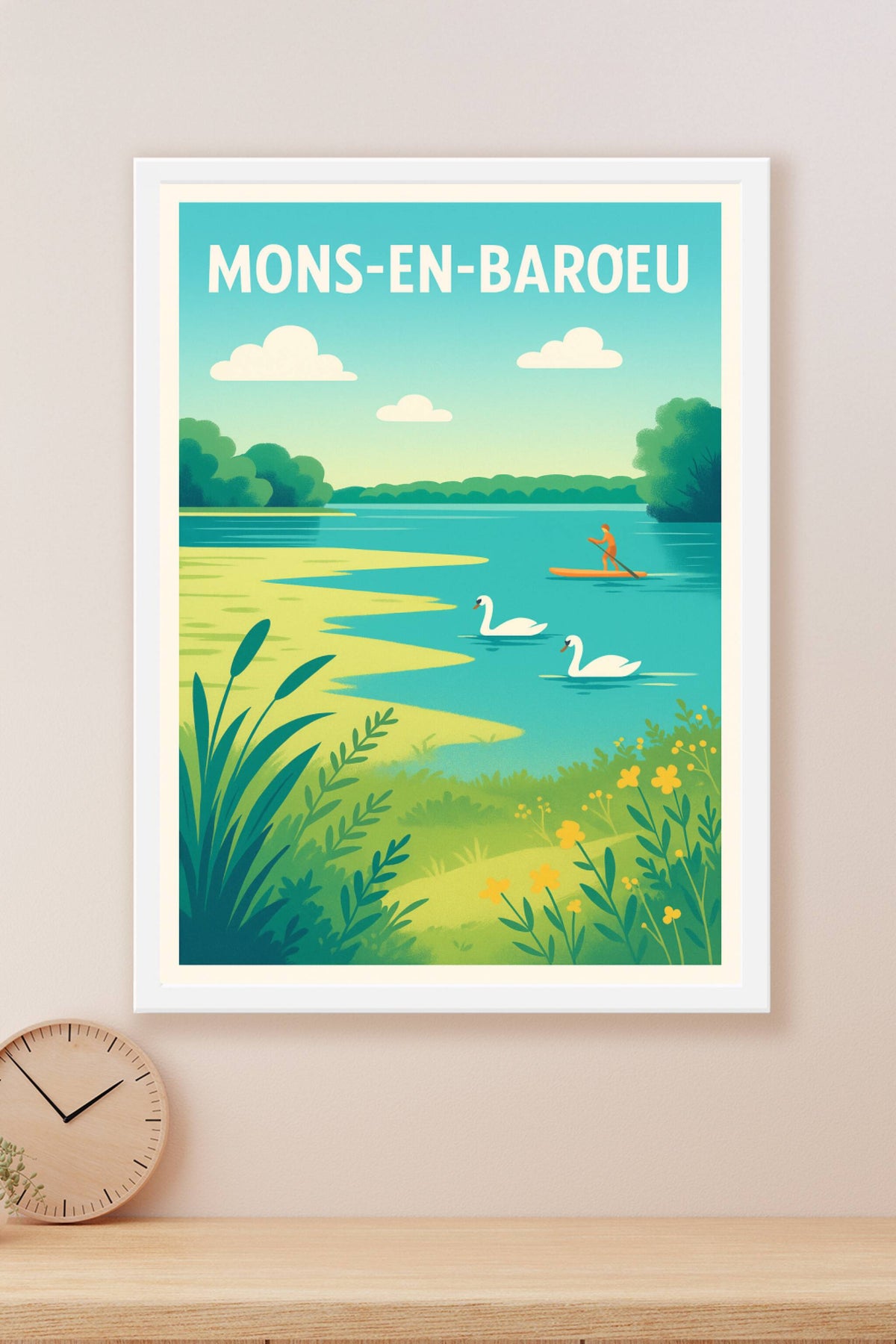 Affiche Mons-en-Barœul — Évasion nature au fil de l'eau · poster d'art de Mons-en-Barœul