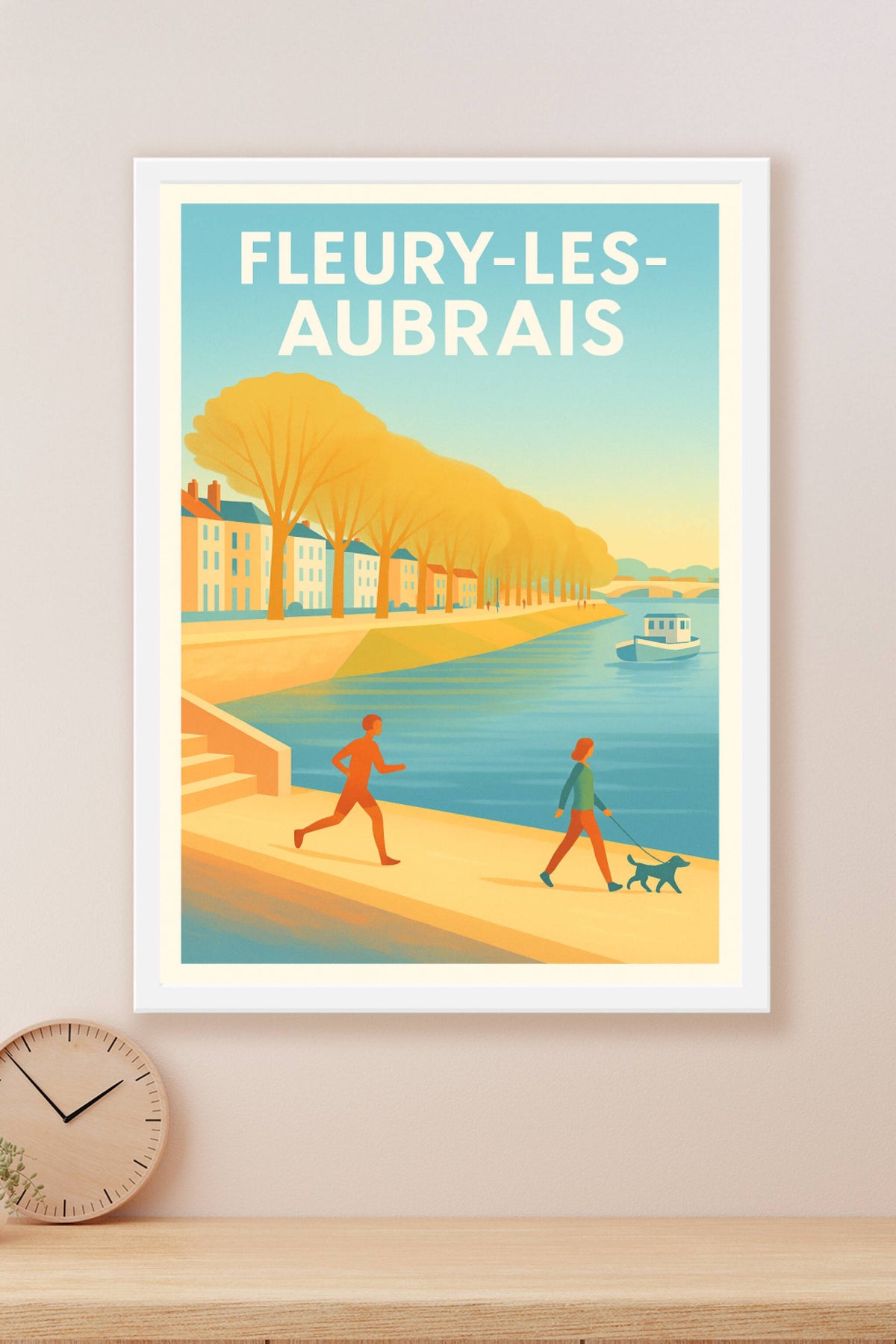 Affiche Fleury-les-Aubrais — Promenade et douceur au fil de l'eau · poster d'art de Fleury-les-Aubrais