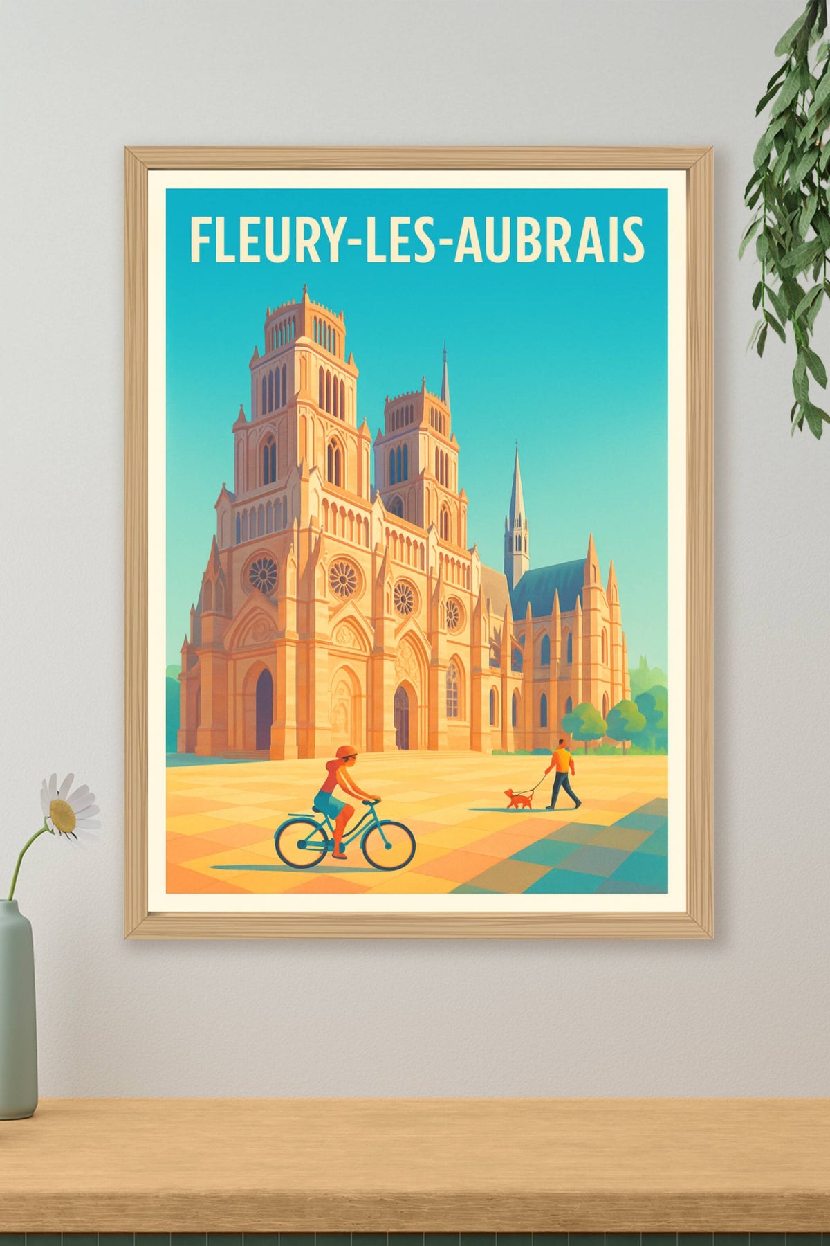 Affiche Fleury-les-Aubrais — Charme lumineux de la cathédrale · poster d'art de Fleury-les-Aubrais