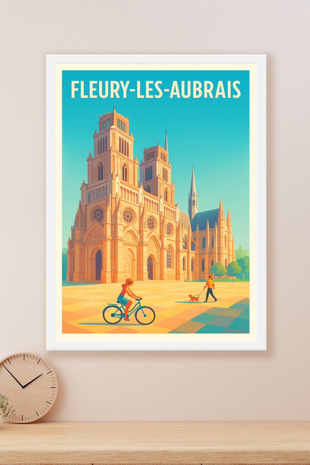 Affiche Fleury-les-Aubrais — Charme lumineux de la cathédrale · poster d'art de Fleury-les-Aubrais
