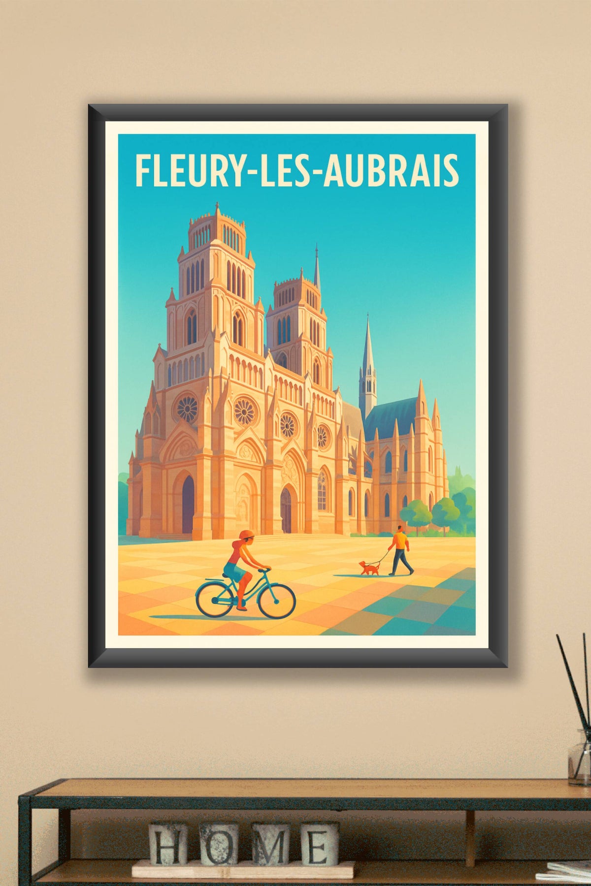 Affiche Fleury-les-Aubrais — Charme lumineux de la cathédrale · poster d'art de Fleury-les-Aubrais