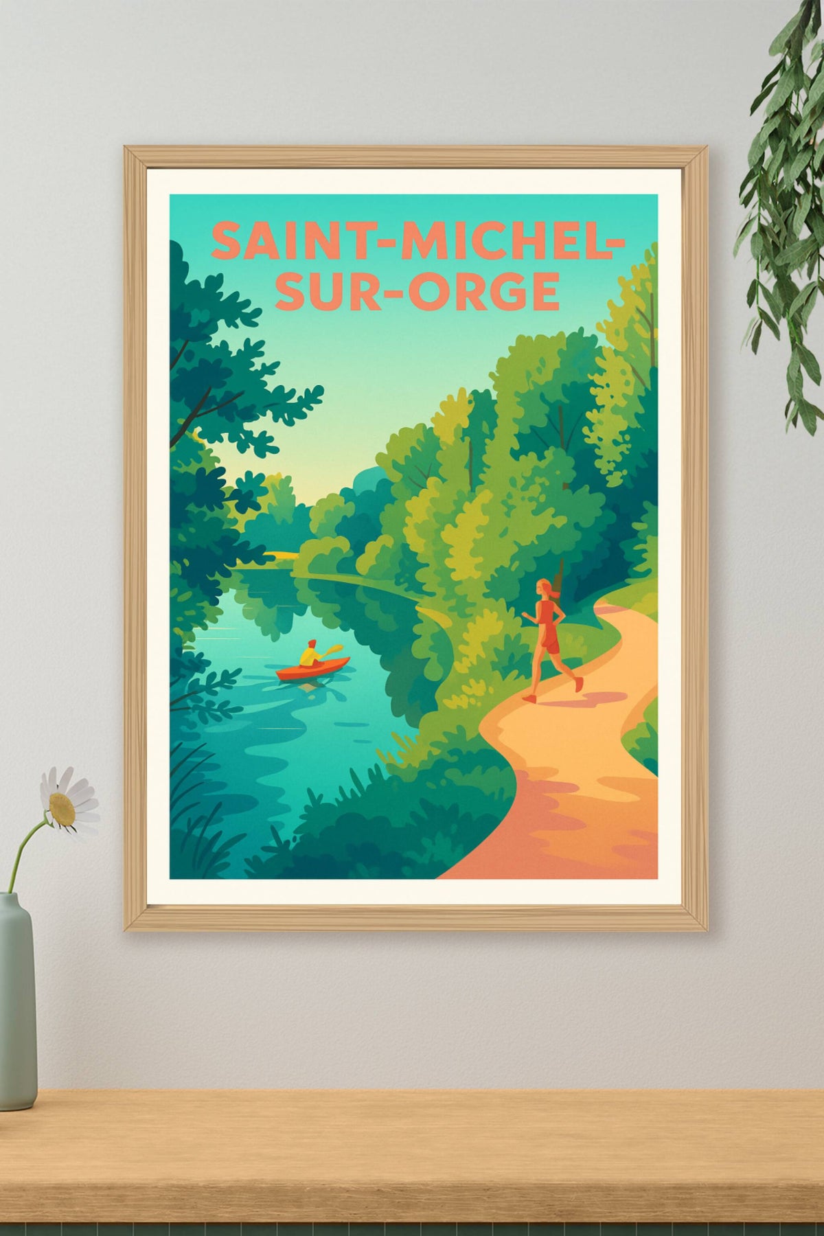 Affiche Saint-Michel-sur-Orge — Nature et détente au fil de l'eau · poster d'art de Saint-Michel-sur-Orge