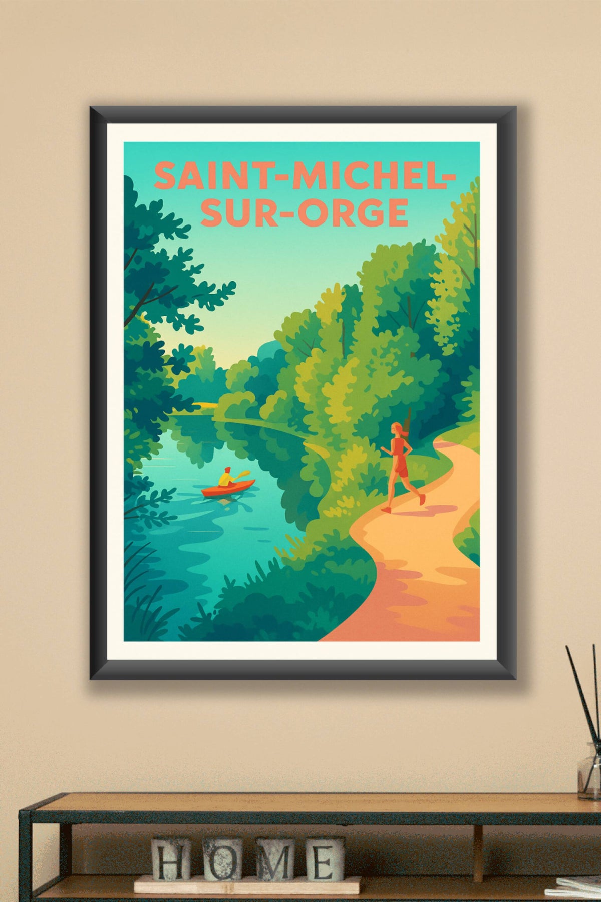 Affiche Saint-Michel-sur-Orge — Nature et détente au fil de l'eau · poster d'art de Saint-Michel-sur-Orge