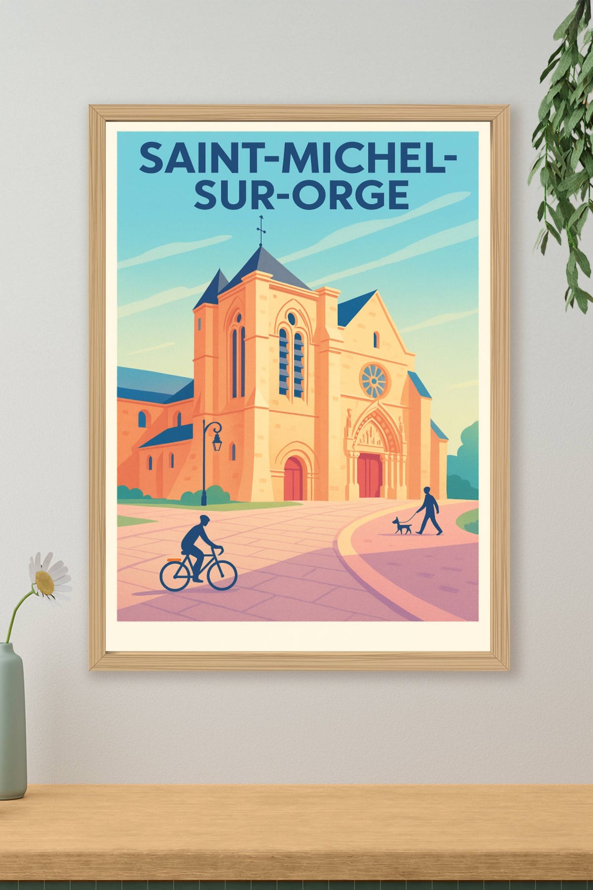 Affiche Saint-Michel-sur-Orge — Harmonie architecturale et douceur de vivre · poster d'art de Saint-Michel-sur-Orge