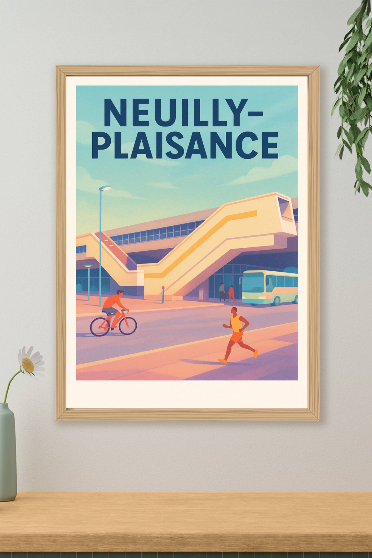 Affiche Neuilly-Plaisance — Une promenade au rythme urbain · poster d'art de Neuilly-Plaisance