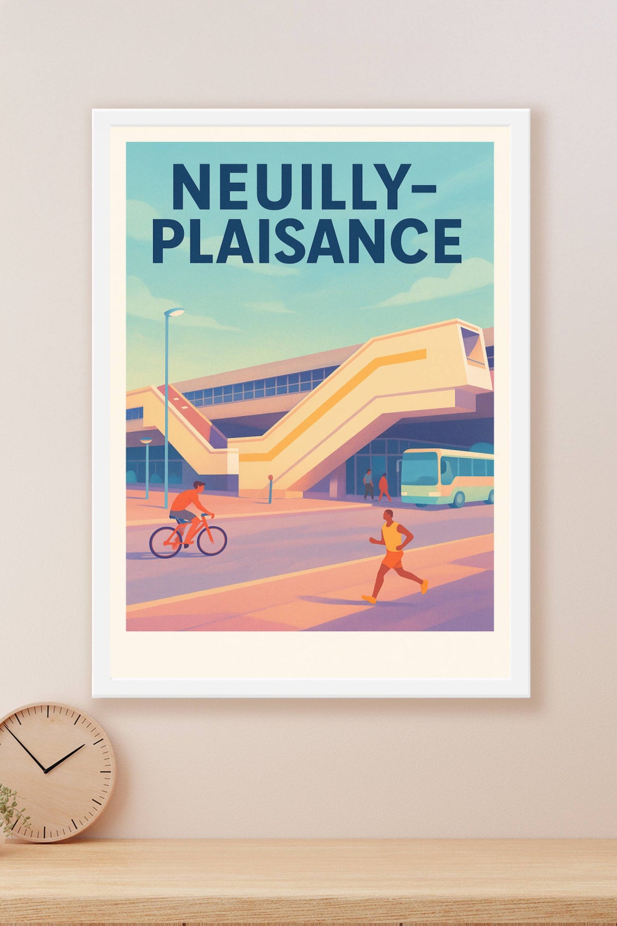 Affiche Neuilly-Plaisance — Une promenade au rythme urbain · poster d'art de Neuilly-Plaisance