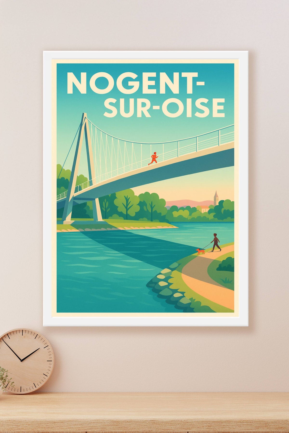 Affiche Nogent-sur-Oise — Le charme du pont suspendu · poster d'art de Nogent-sur-Oise