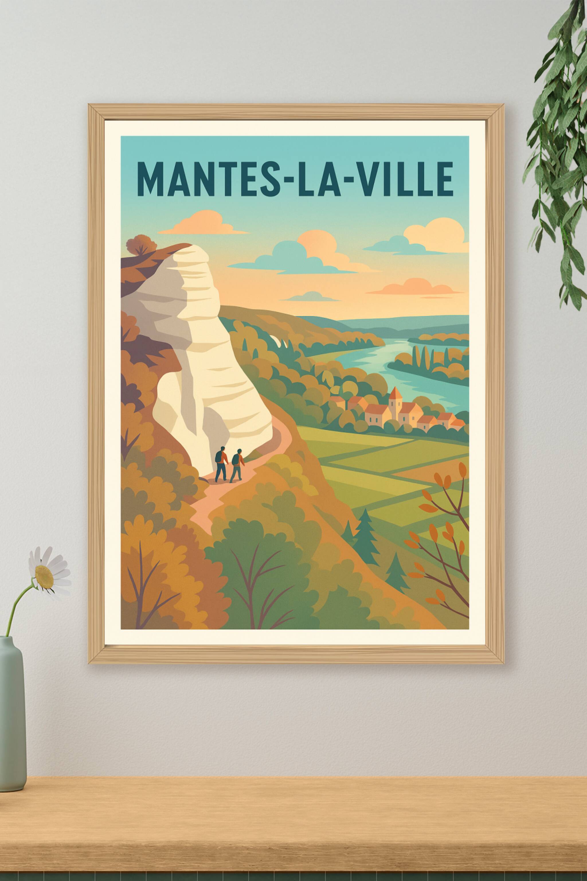 Affiche Mantes-la-Ville — Évasion et Nature à l'État Pur · poster d'art de Mantes-la-Ville