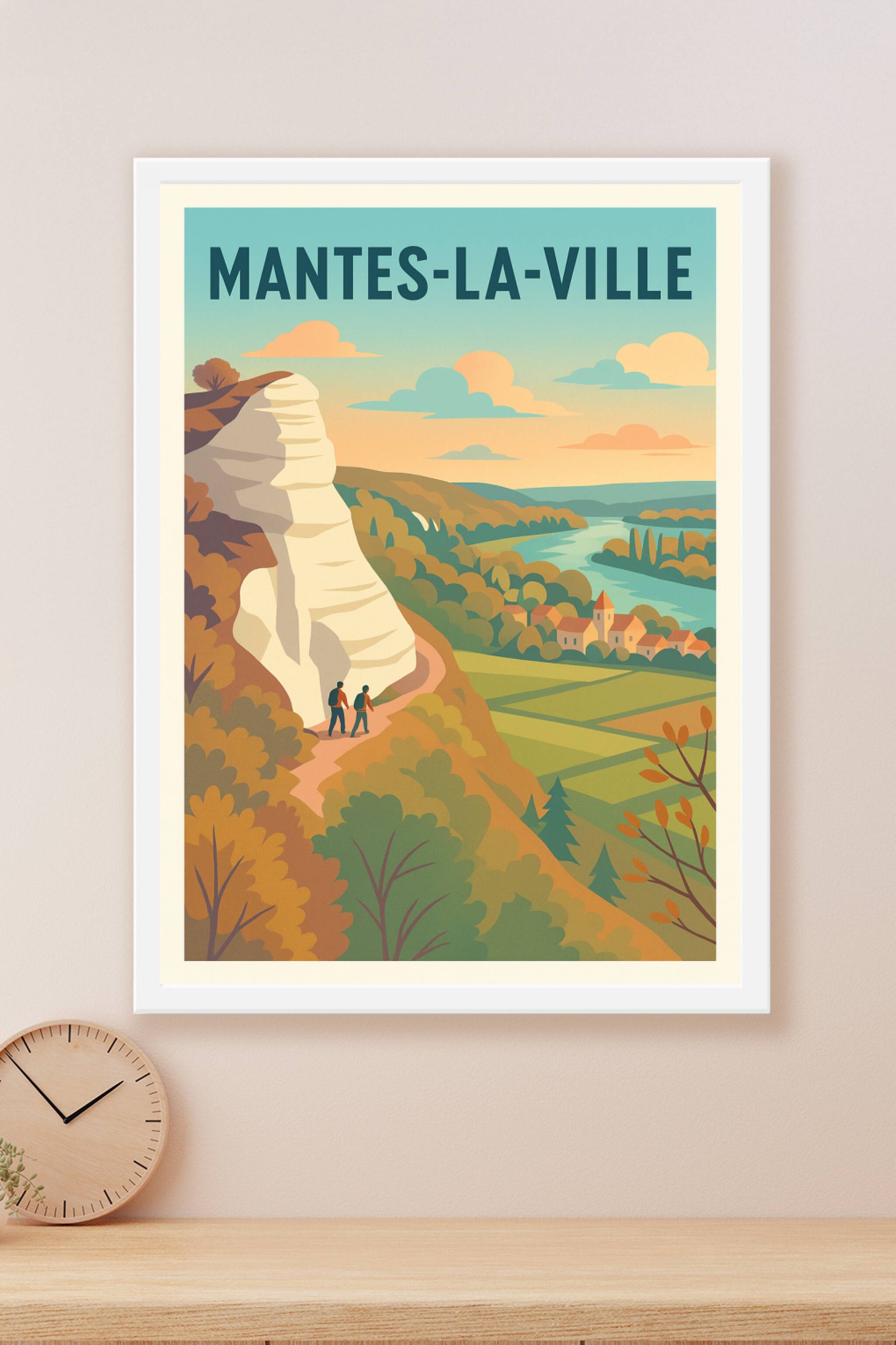 Affiche Mantes-la-Ville — Évasion et Nature à l'État Pur · poster d'art de Mantes-la-Ville