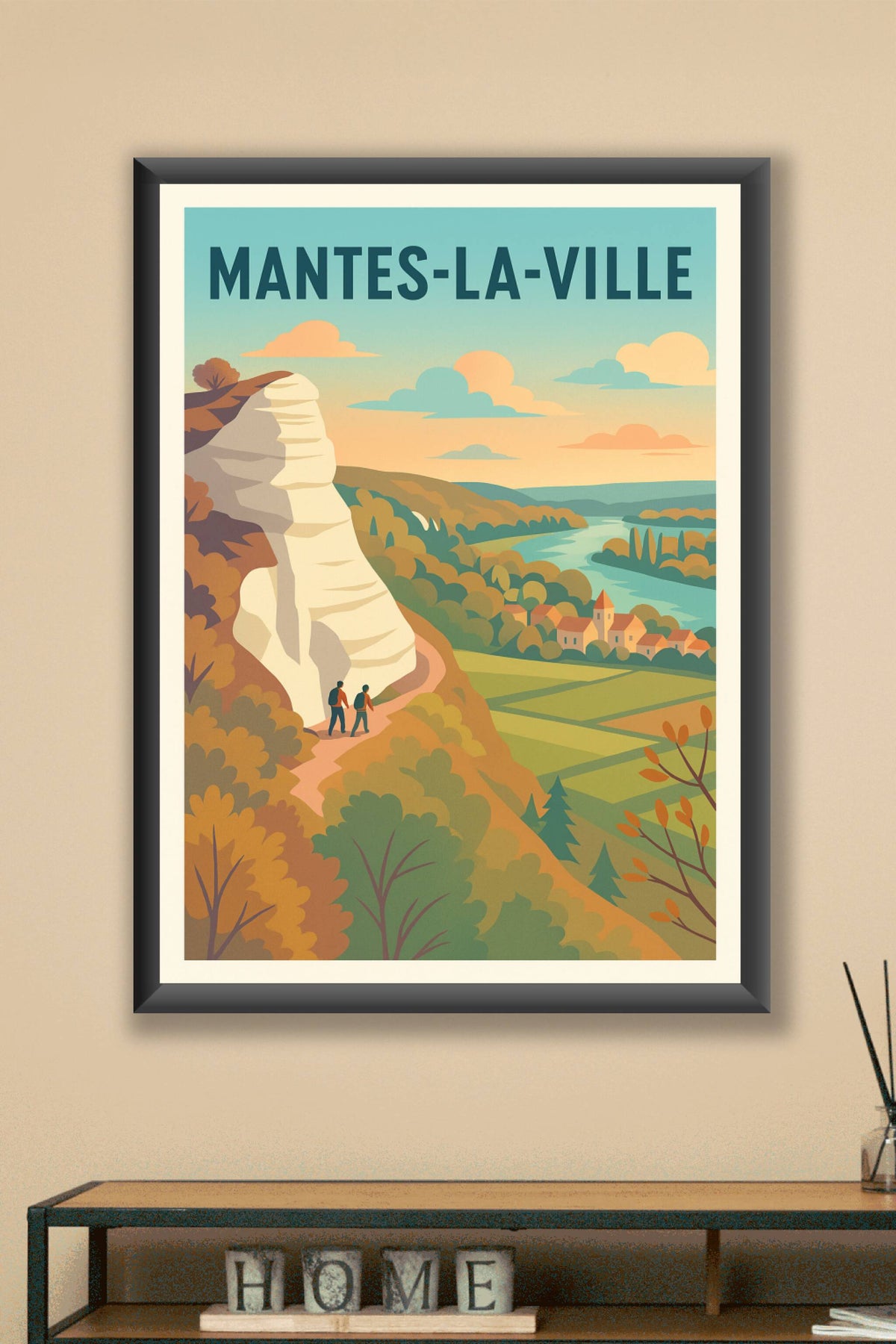 Affiche Mantes-la-Ville — Évasion et Nature à l'État Pur · poster d'art de Mantes-la-Ville