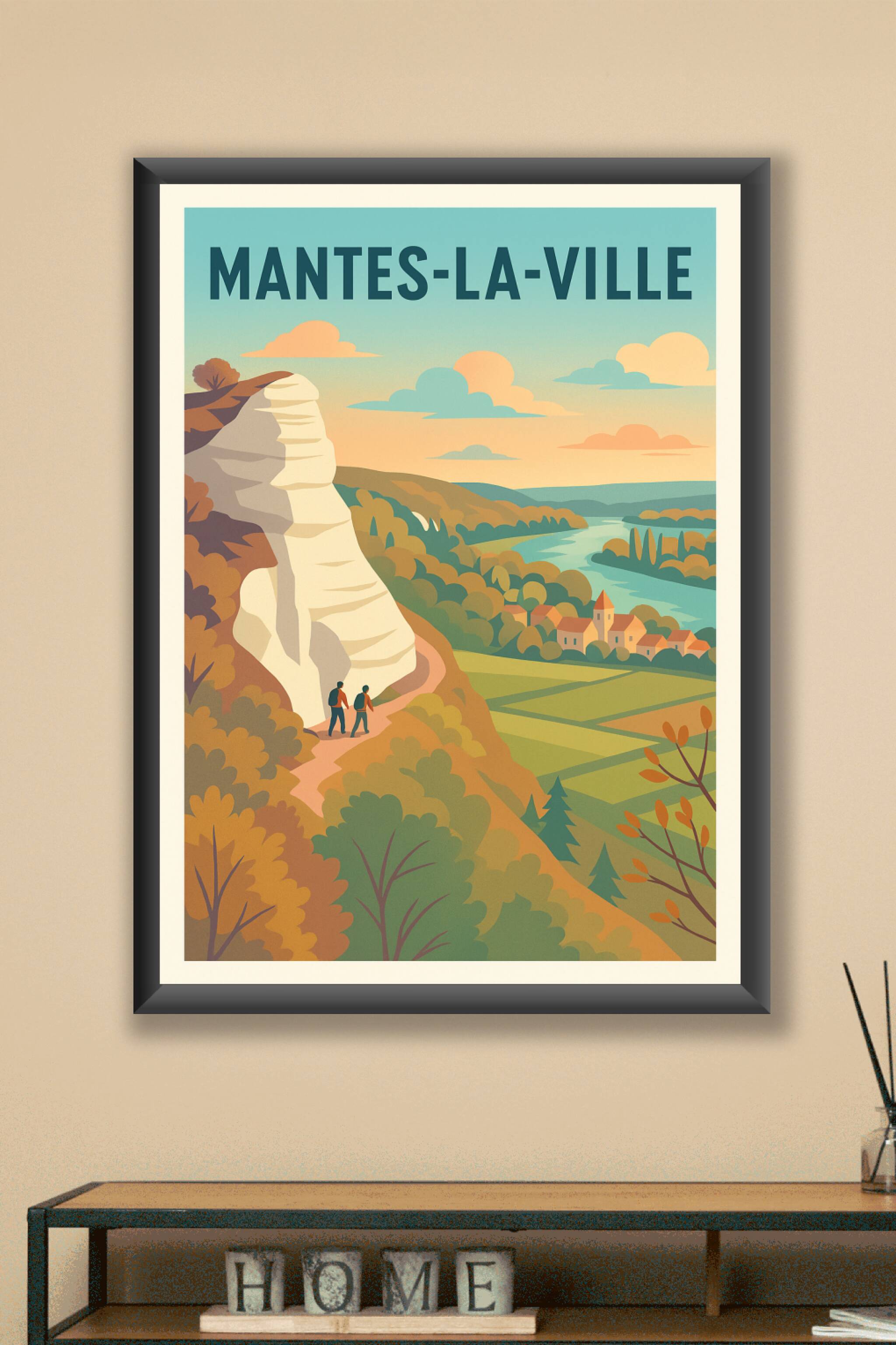 Affiche Mantes-la-Ville — Évasion et Nature à l'État Pur · poster d'art de Mantes-la-Ville