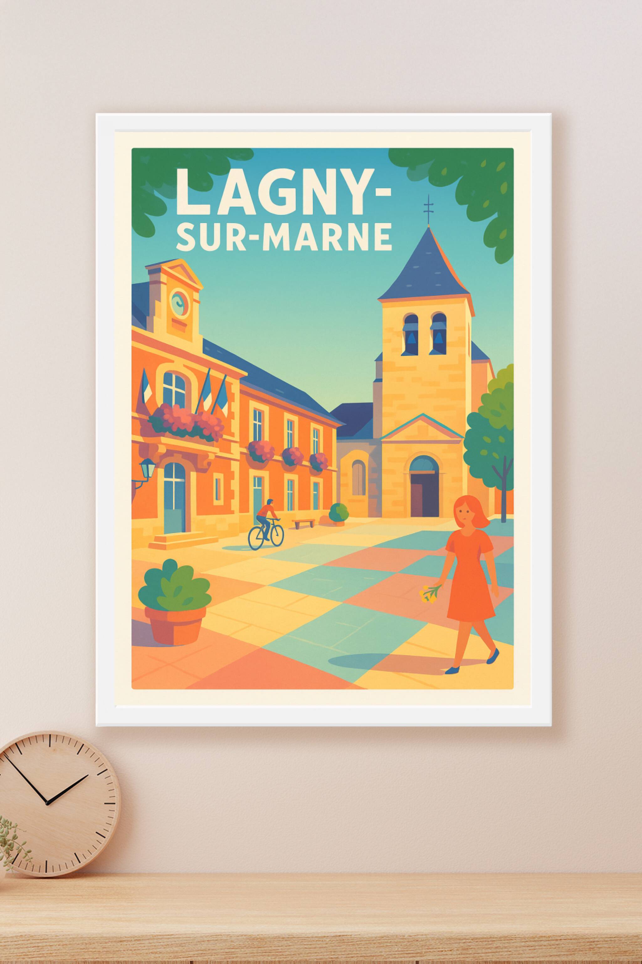 Affiche Lagny-sur-Marne — Ambiance paisible au cœur de la ville · poster d'art de Lagny-sur-Marne
