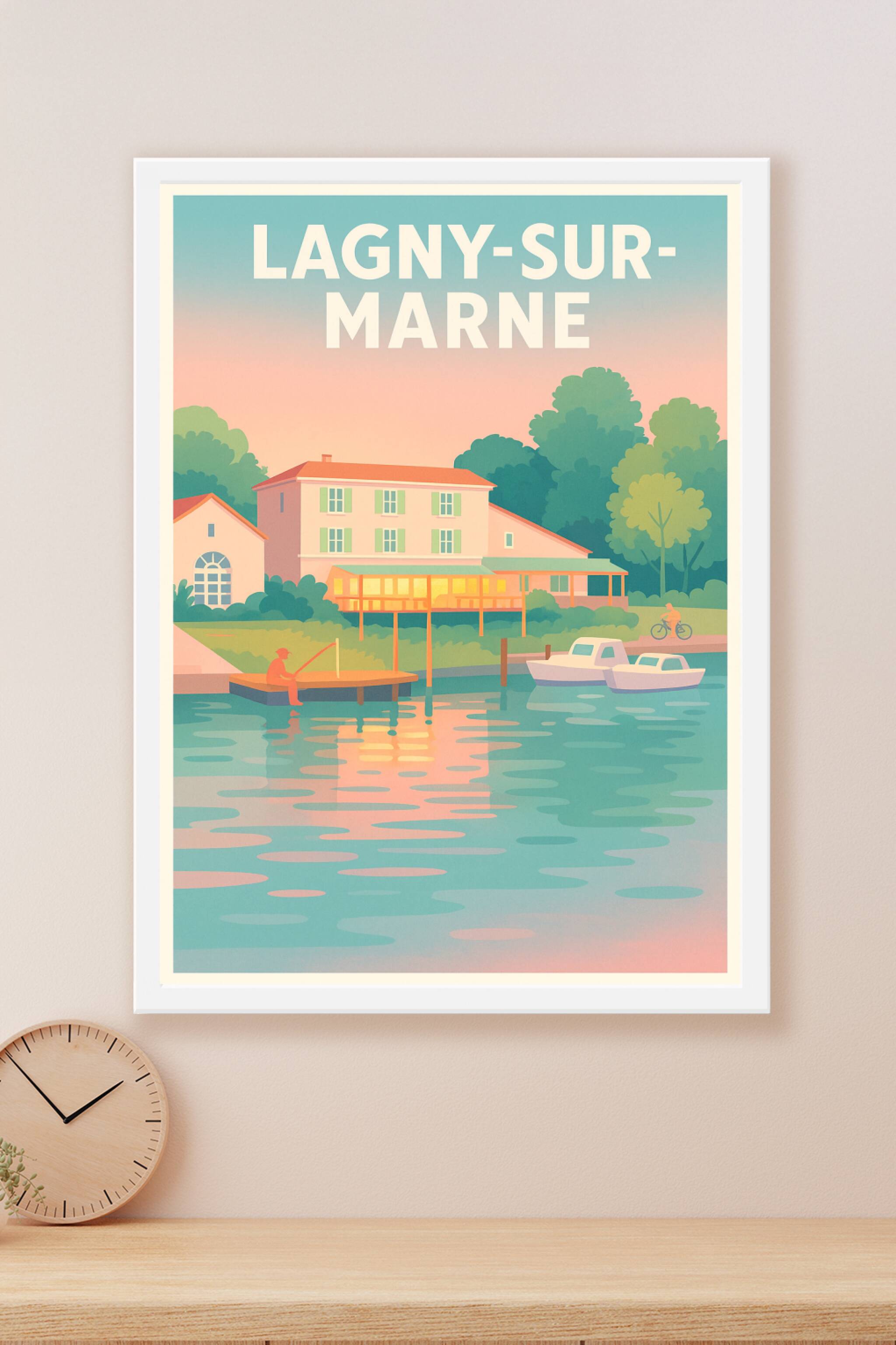 Affiche Lagny-sur-Marne — Sérénité au bord de l'eau · poster d'art de Lagny-sur-Marne