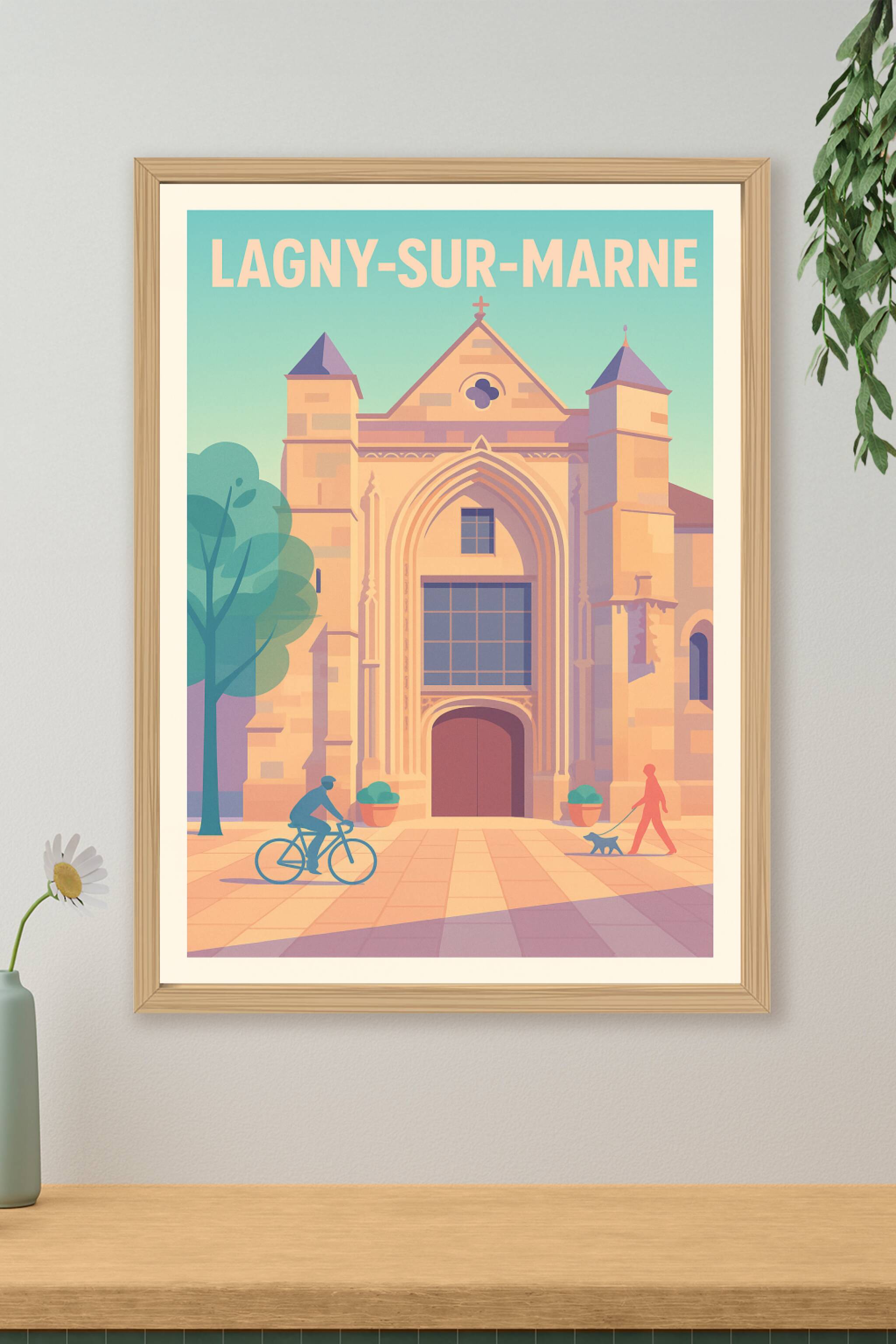Affiche Lagny-sur-Marne — Charme historique au cœur de la ville · poster d'art de Lagny-sur-Marne
