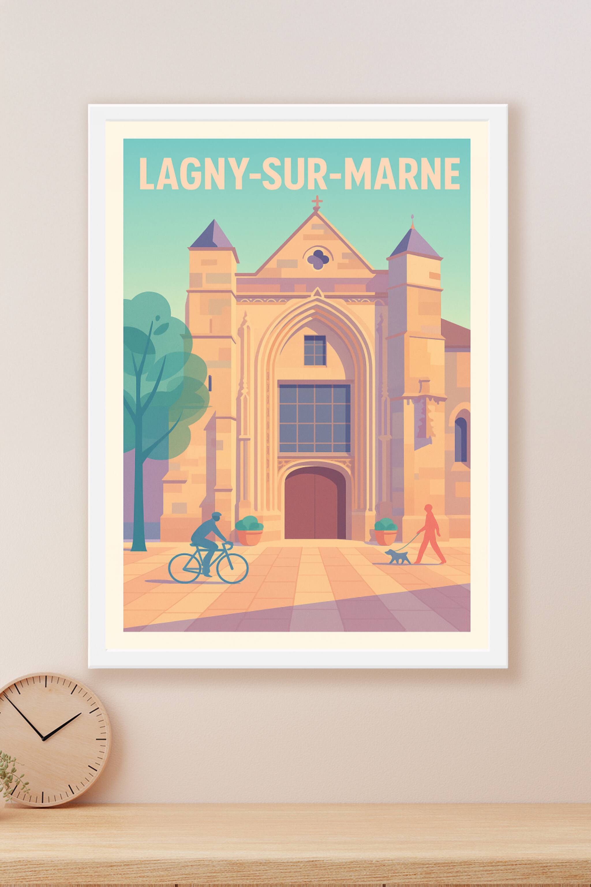 Affiche Lagny-sur-Marne — Charme historique au cœur de la ville · poster d'art de Lagny-sur-Marne