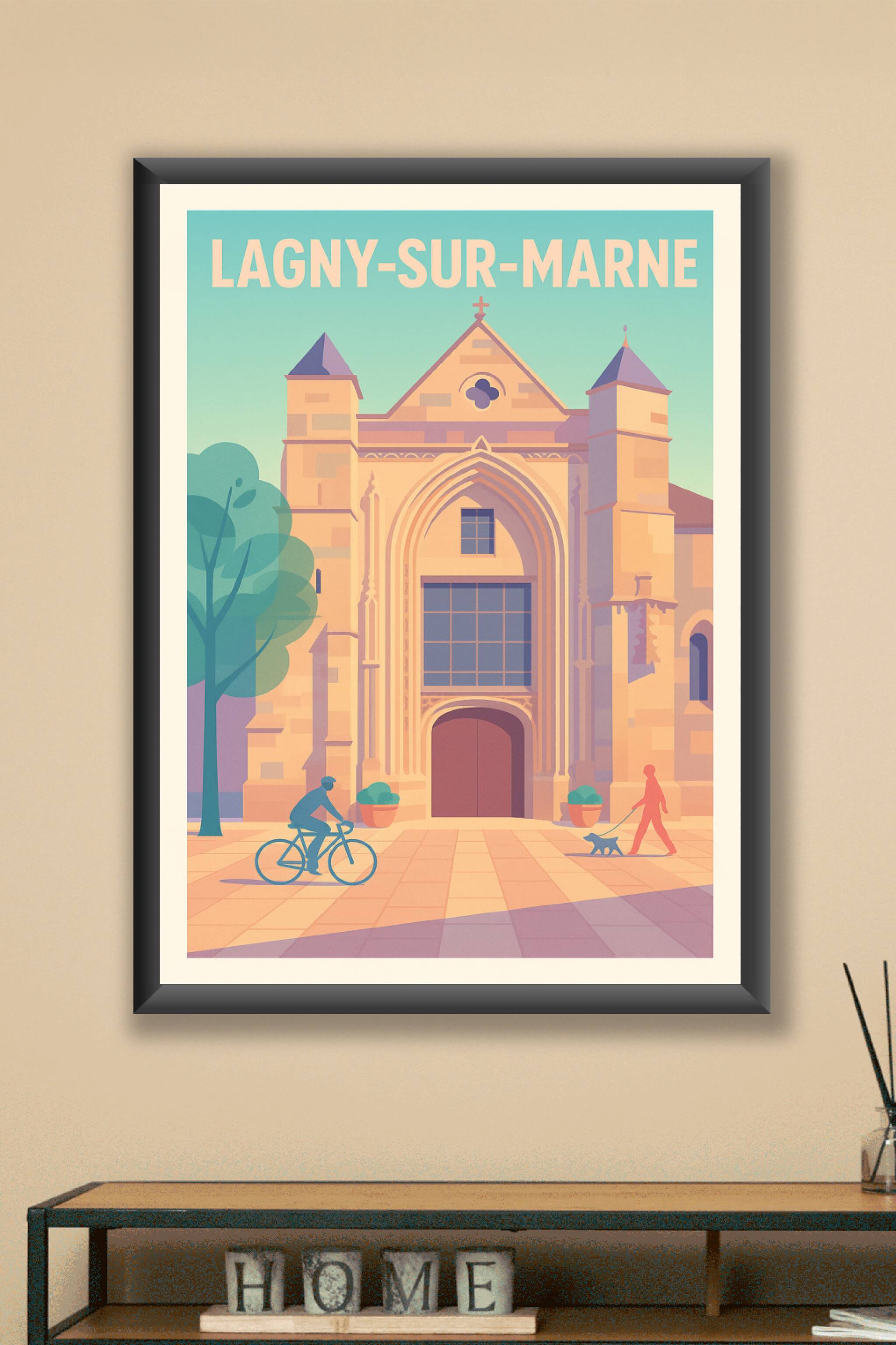 Affiche Lagny-sur-Marne — Charme historique au cœur de la ville · poster d'art de Lagny-sur-Marne