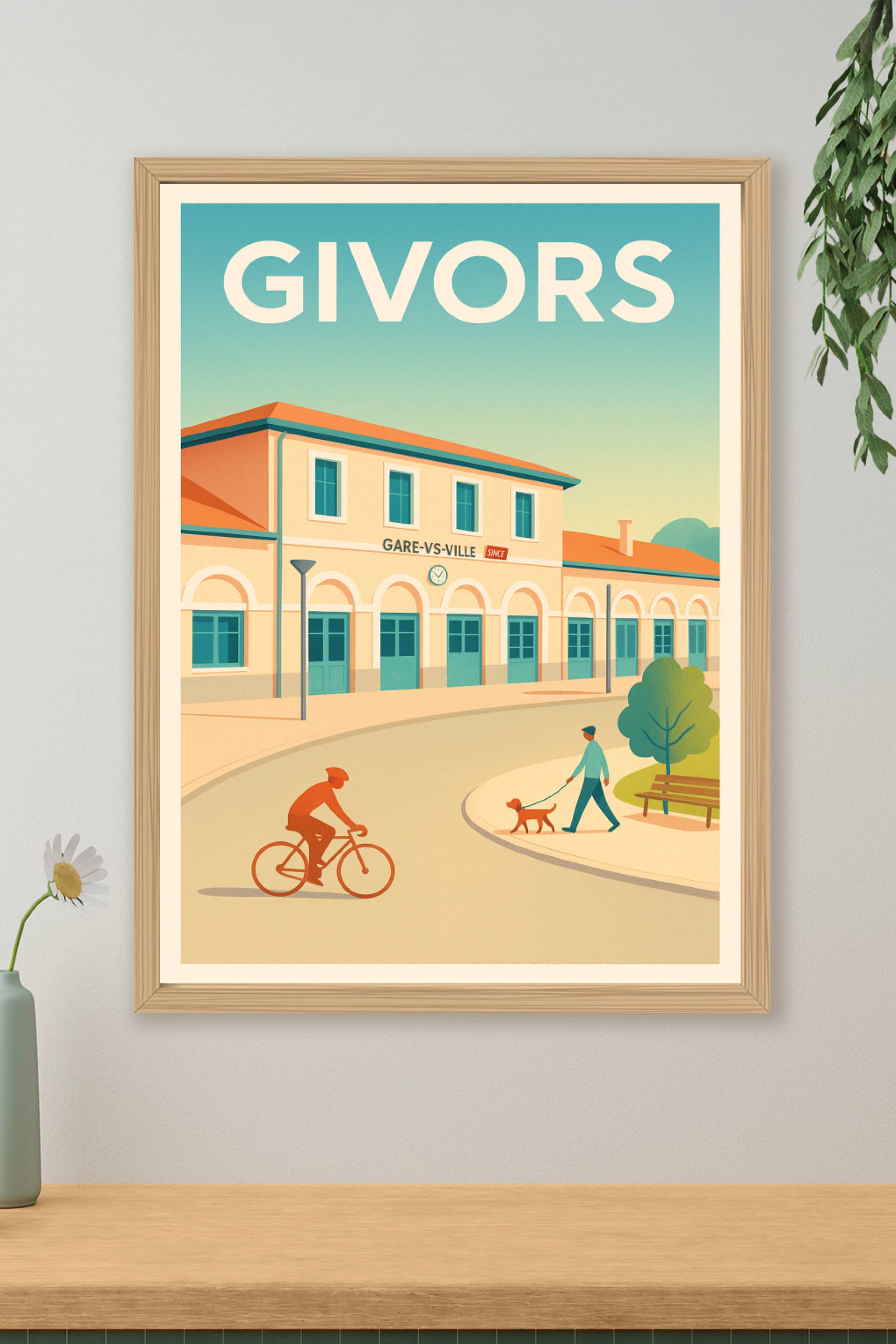 Affiche de Givors - Charme tranquille de la gare de ville