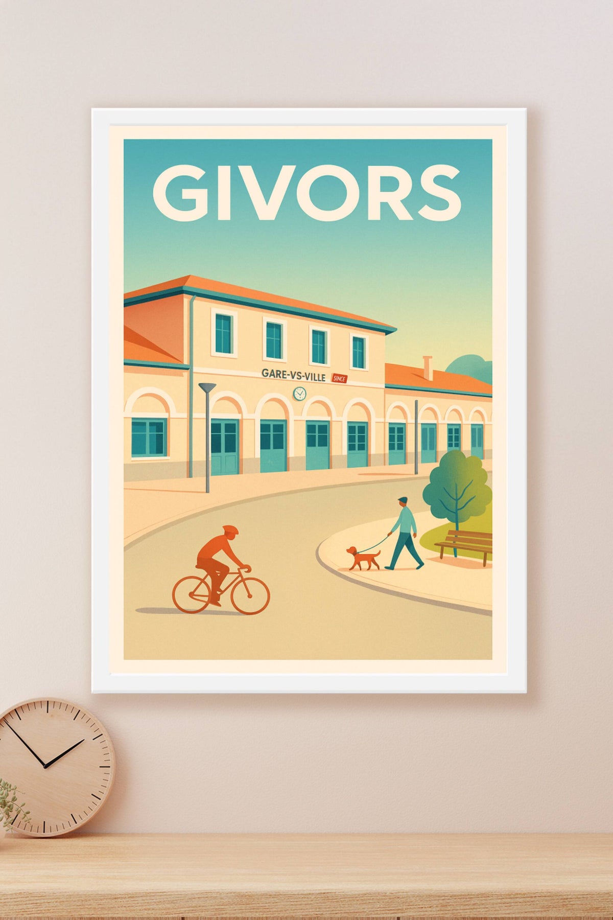 Affiche de Givors - Charme tranquille de la gare de ville