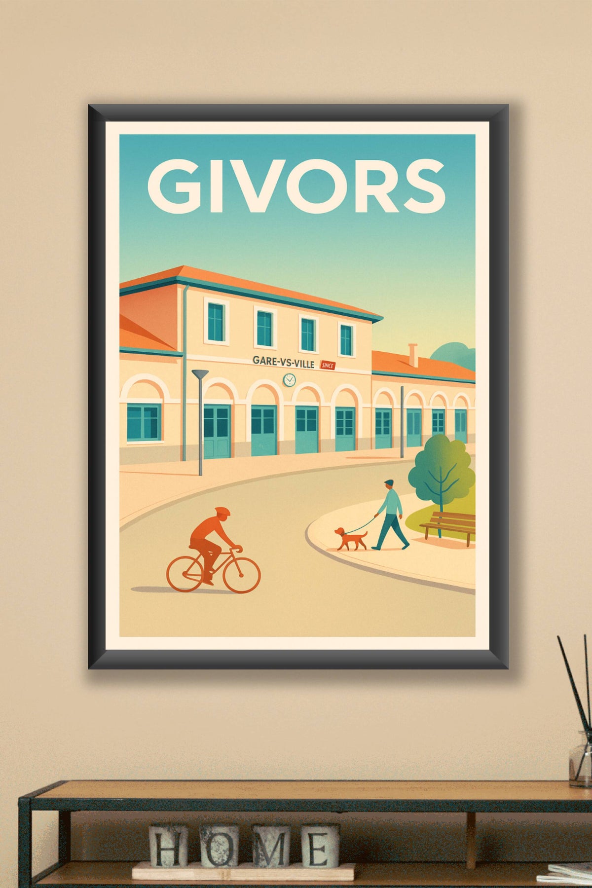 Affiche de Givors - Charme tranquille de la gare de ville