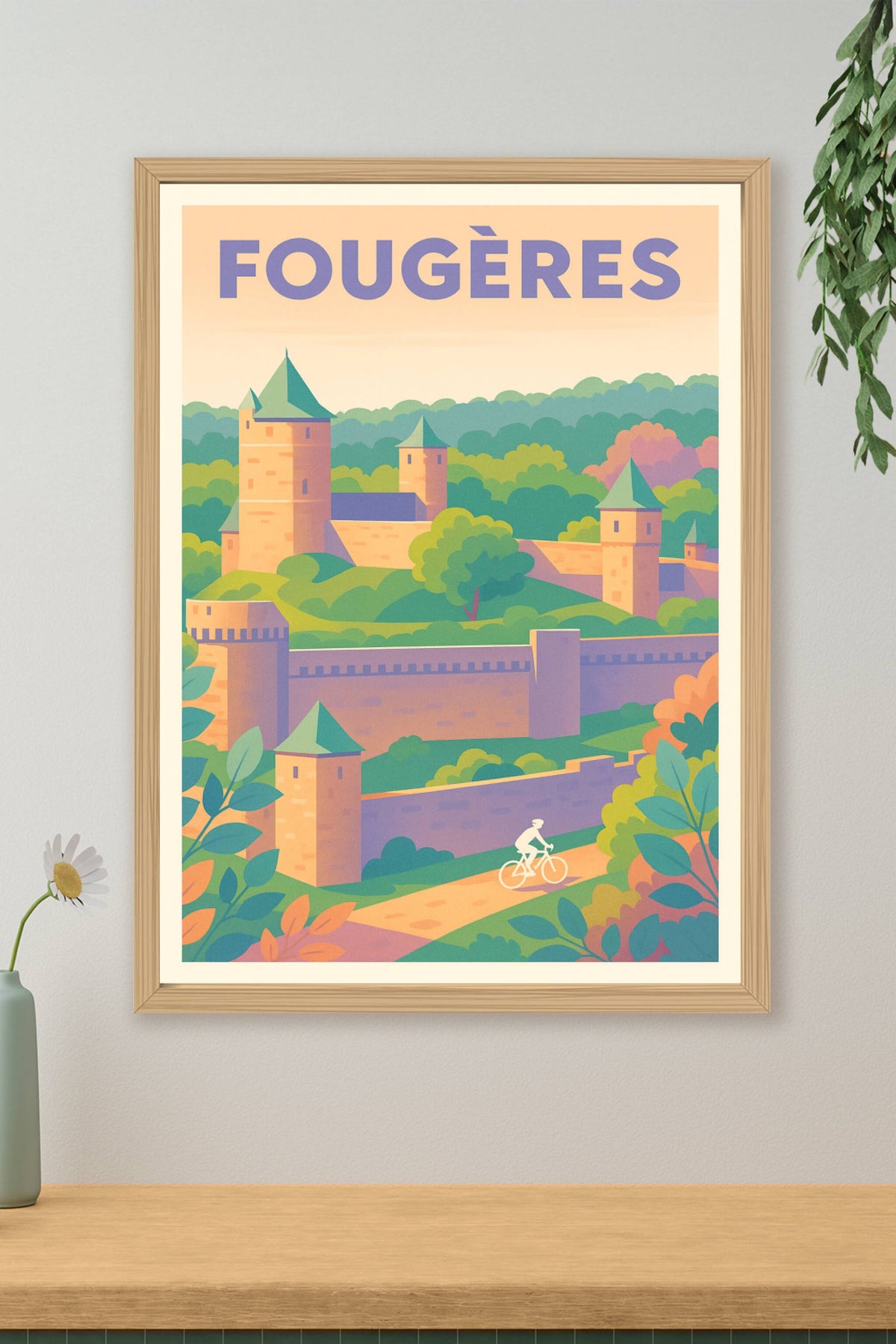 Affiche de Fougères - L'élégance médiévale en couleurs