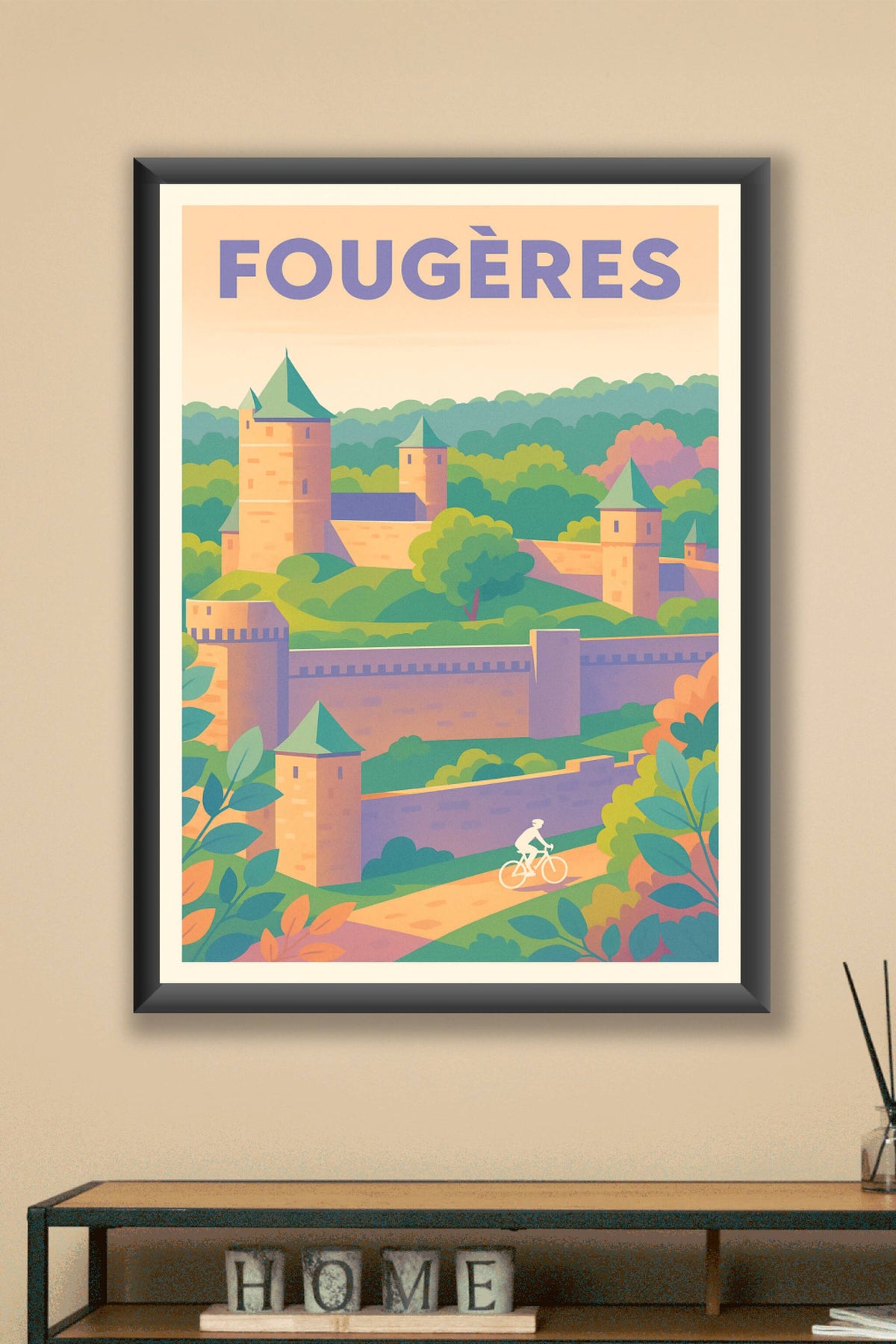 Affiche de Fougères - L'élégance médiévale en couleurs