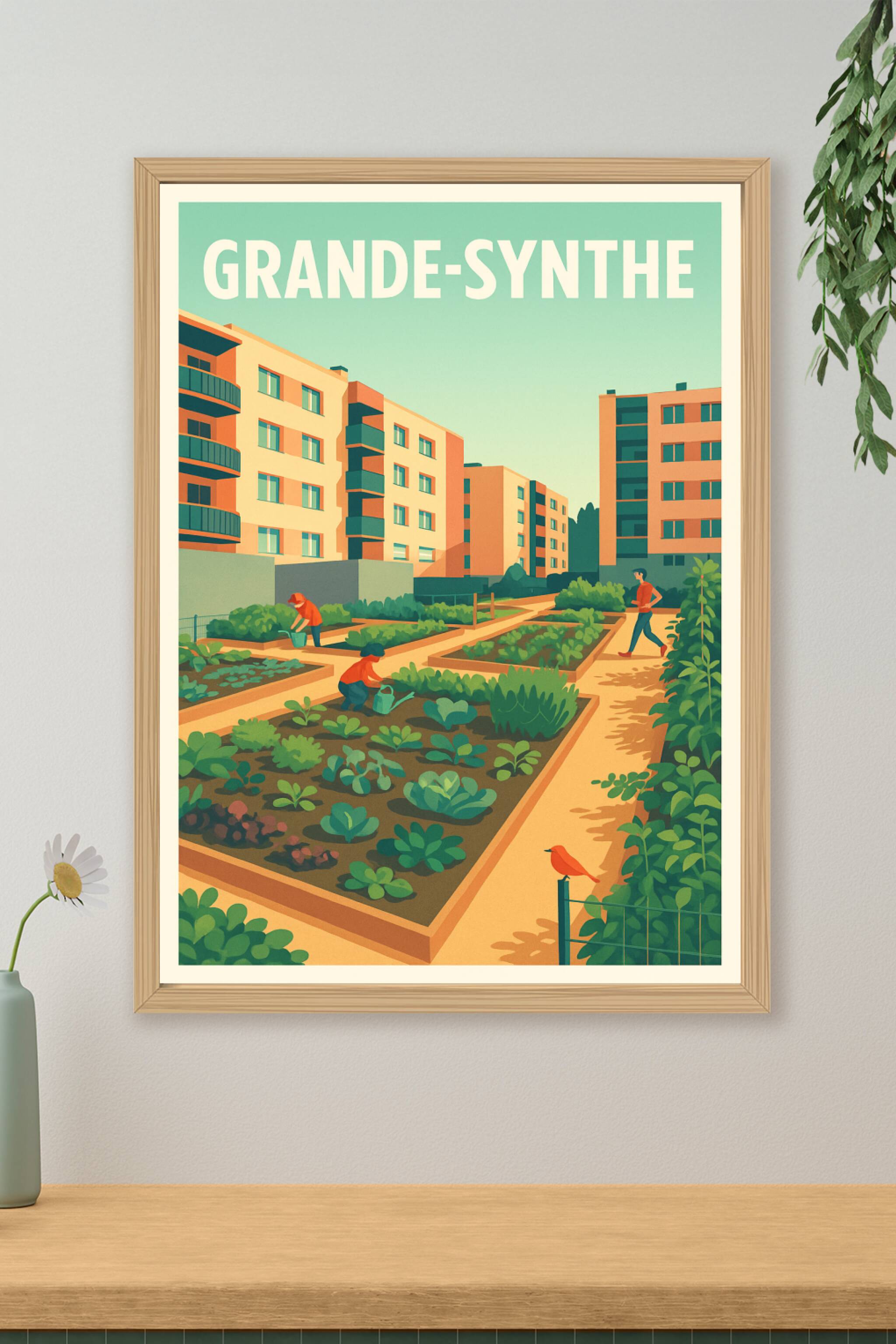 Affiche de Grande-Synthe - Jardins urbains en pleine lumière