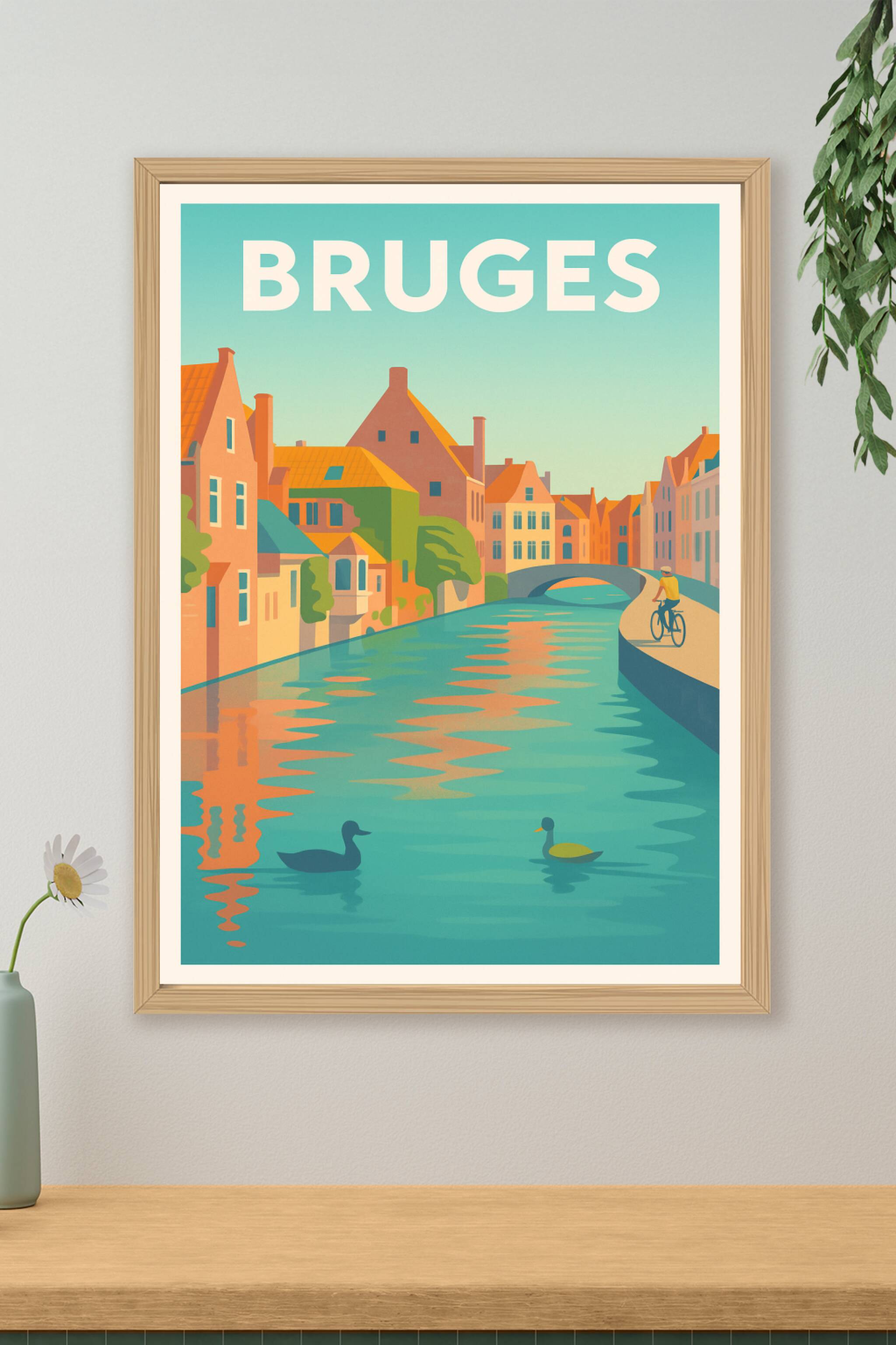 Affiche de Bruges - L'élégance paisible des canaux flamands