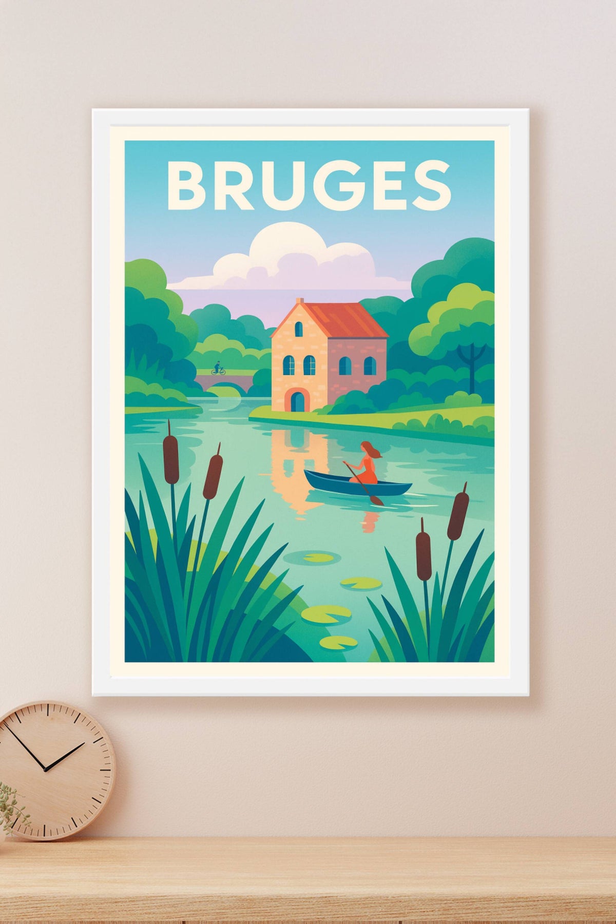 Affiche de Bruges - Évasion bucolique au fil de l'eau
