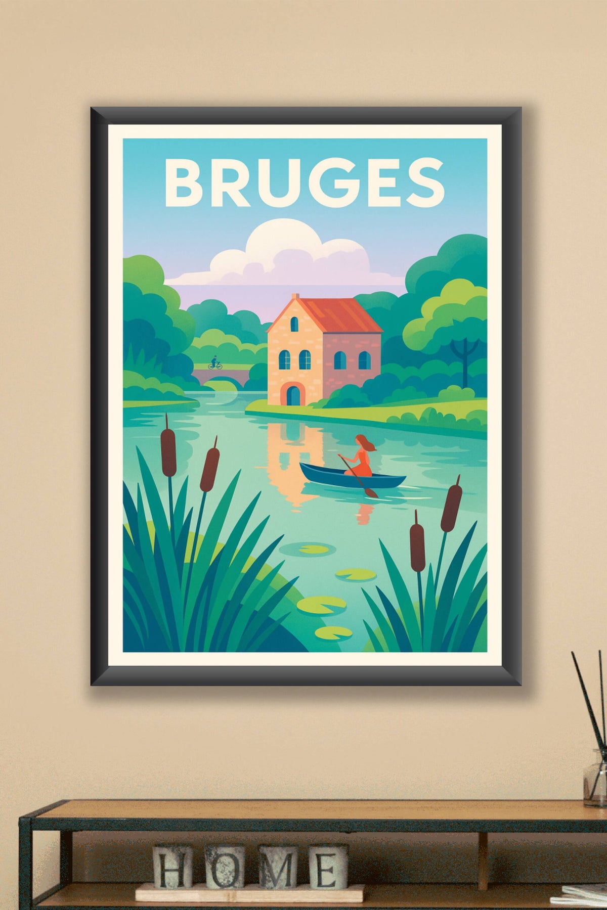 Affiche de Bruges - Évasion bucolique au fil de l'eau