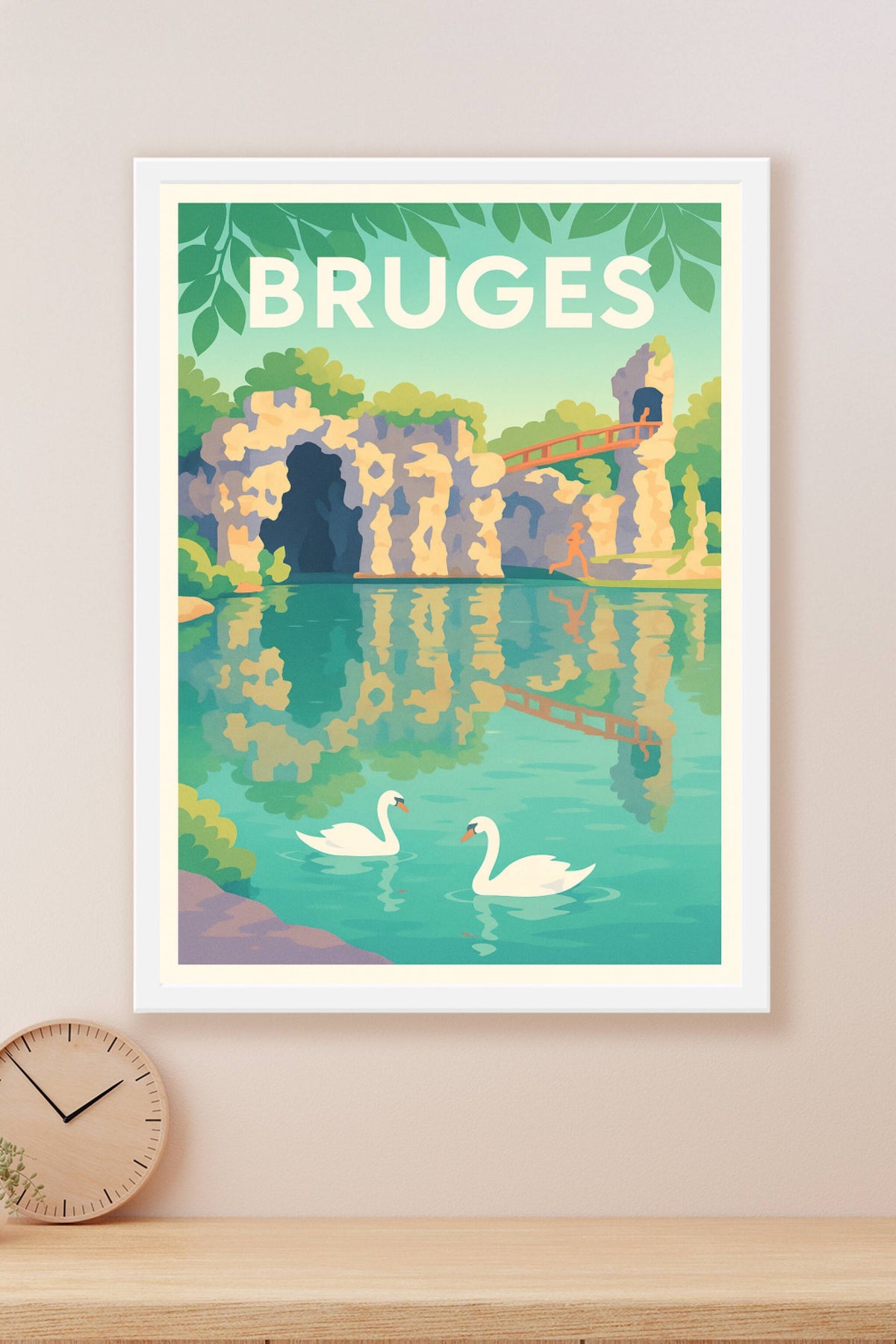 Affiche de Bruges - Sérénité au cœur des paysages aquatiques
