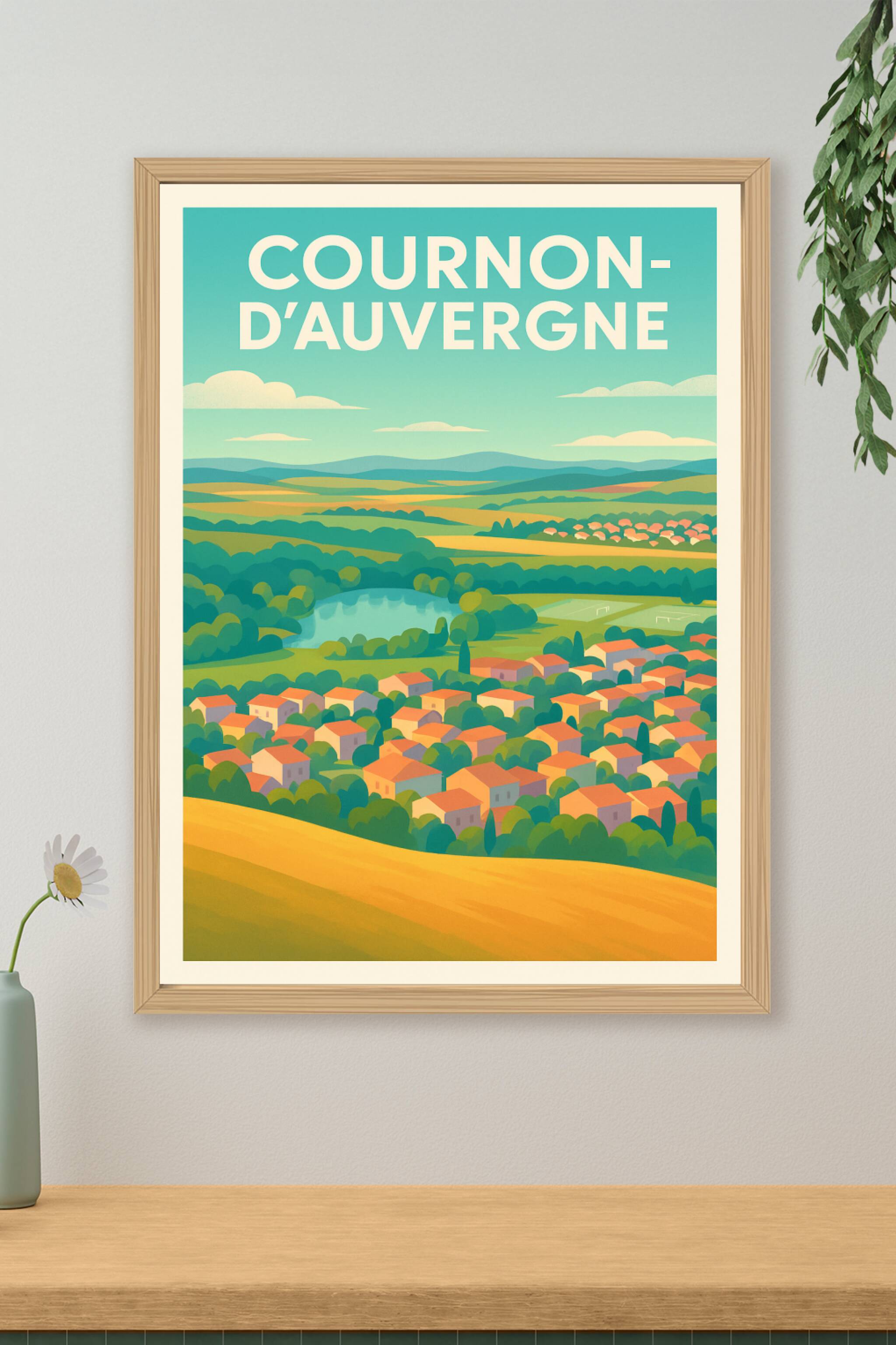 Affiche de Cournon-d'Auvergne - Tranquillité au cœur de la nature auvergnate