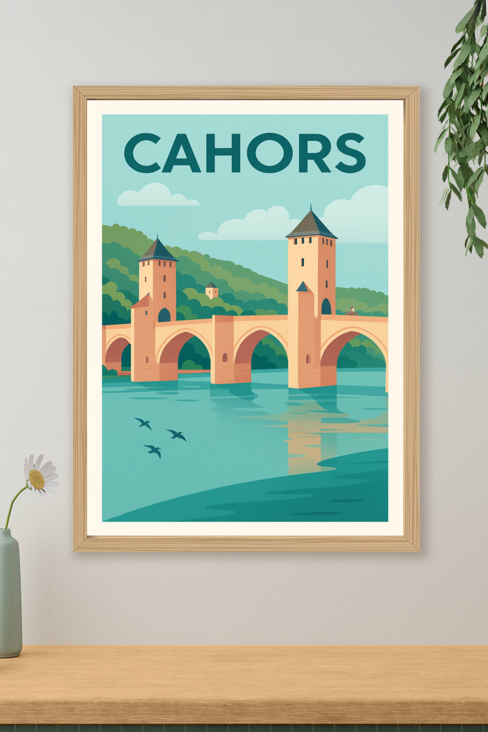 Affiche de Cahors - Le charme intemporel du Pont Valentré